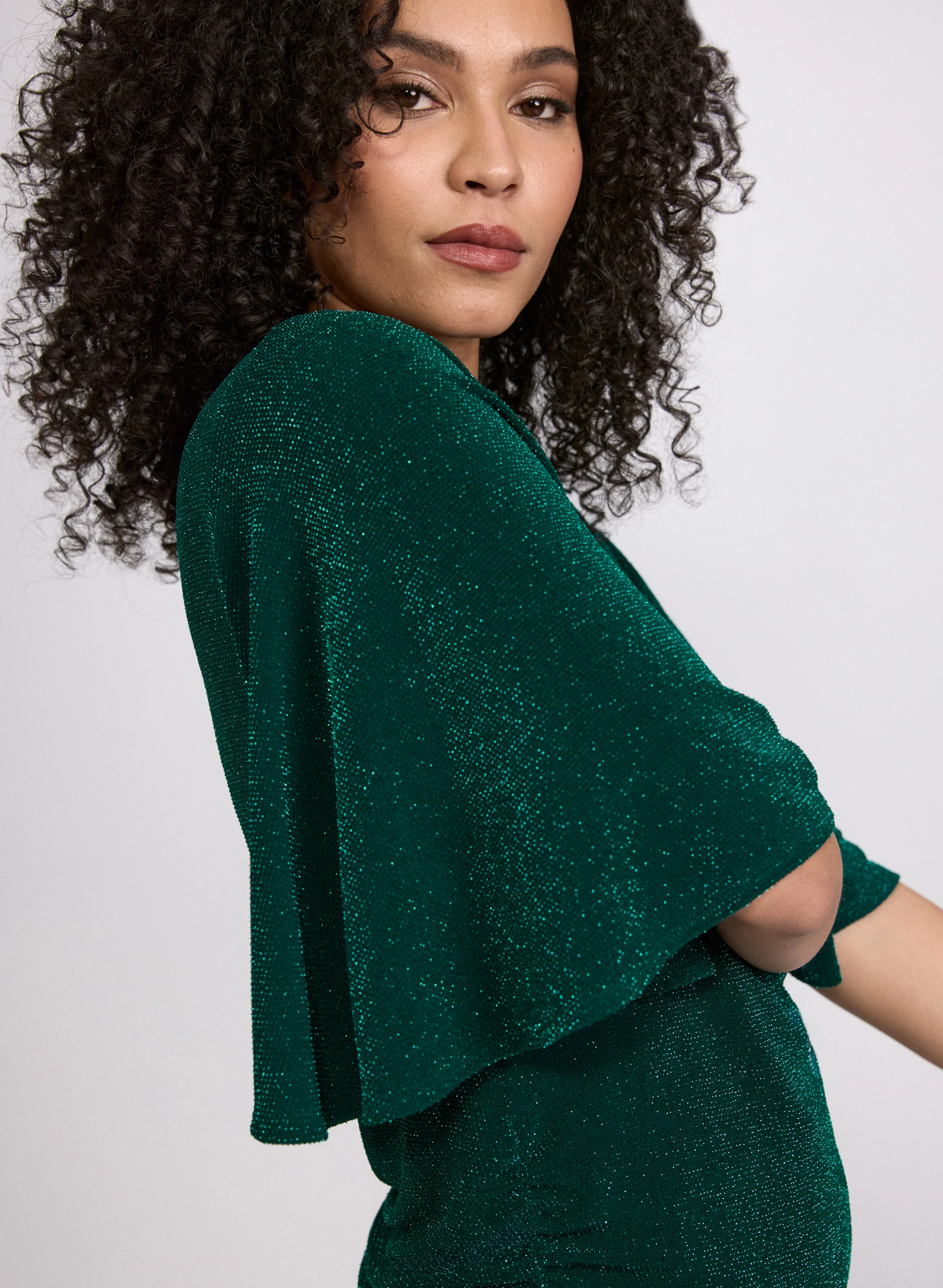 Glitter Elbow Sleeve Top - Image 2
