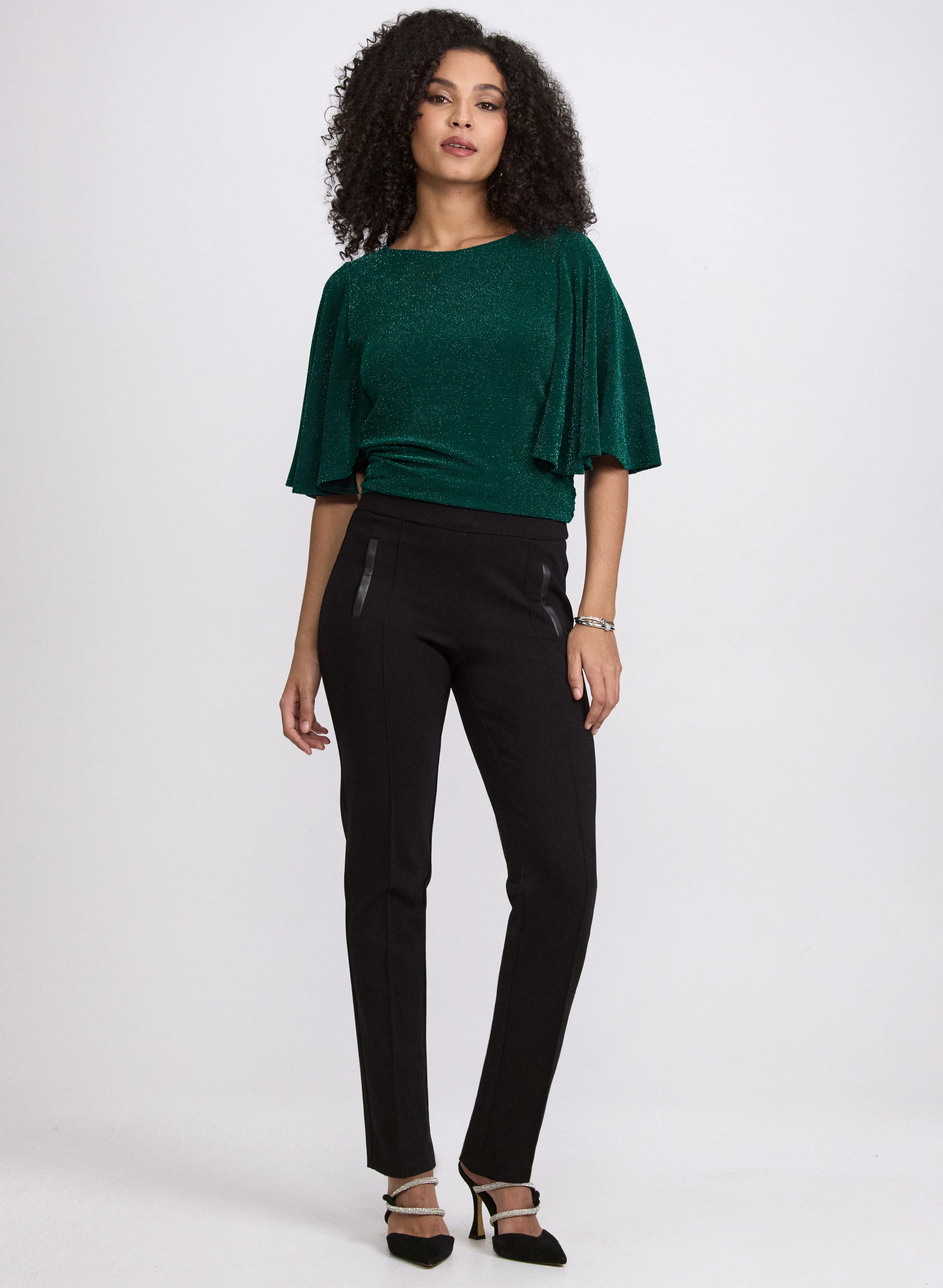 Glitter Elbow Sleeve Top - Image 3