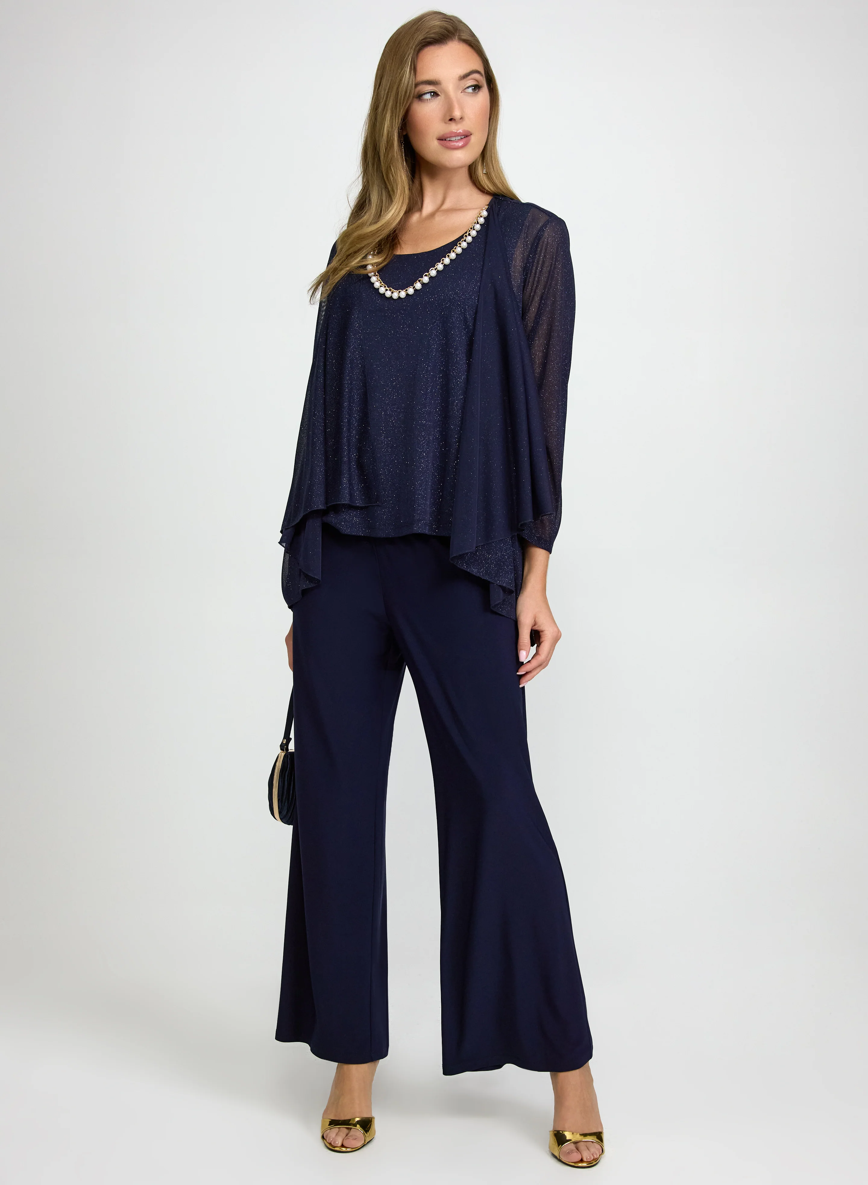 Glitter Jacket, Top & Pants Set