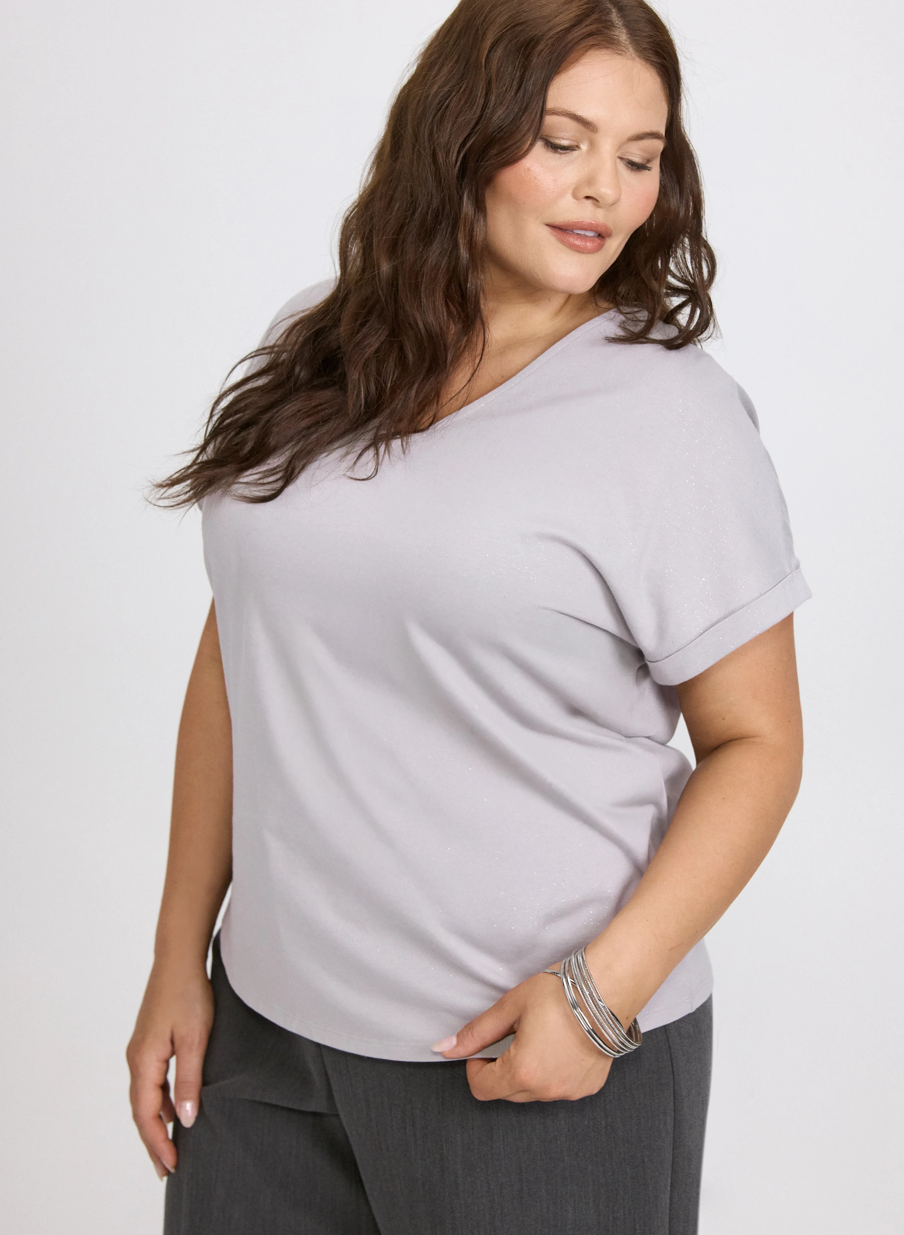 Glitter Knit Cotton T-Shirt - Image 2
