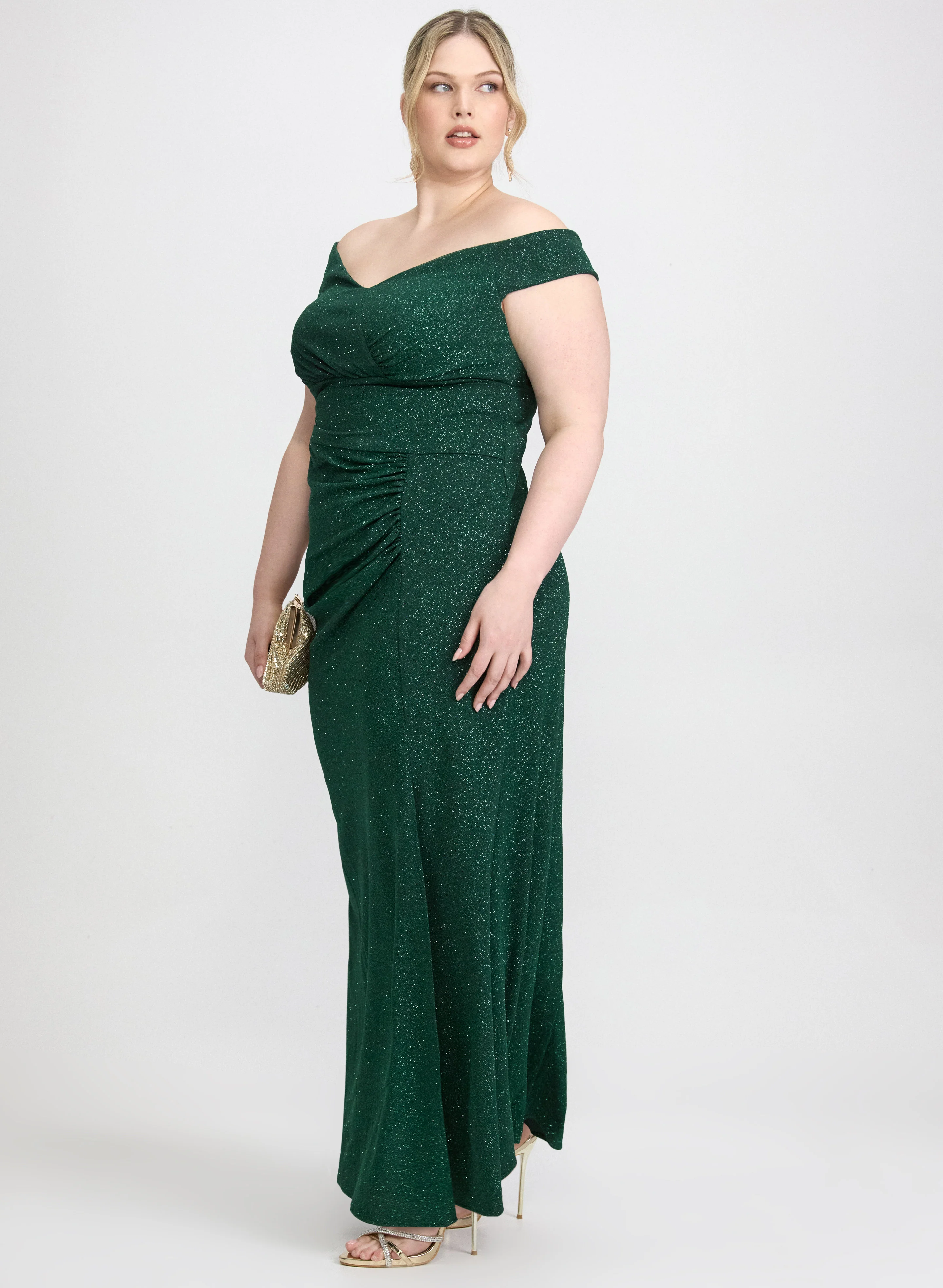 Glitter Knit Off-Shoulder Dress - Image 2