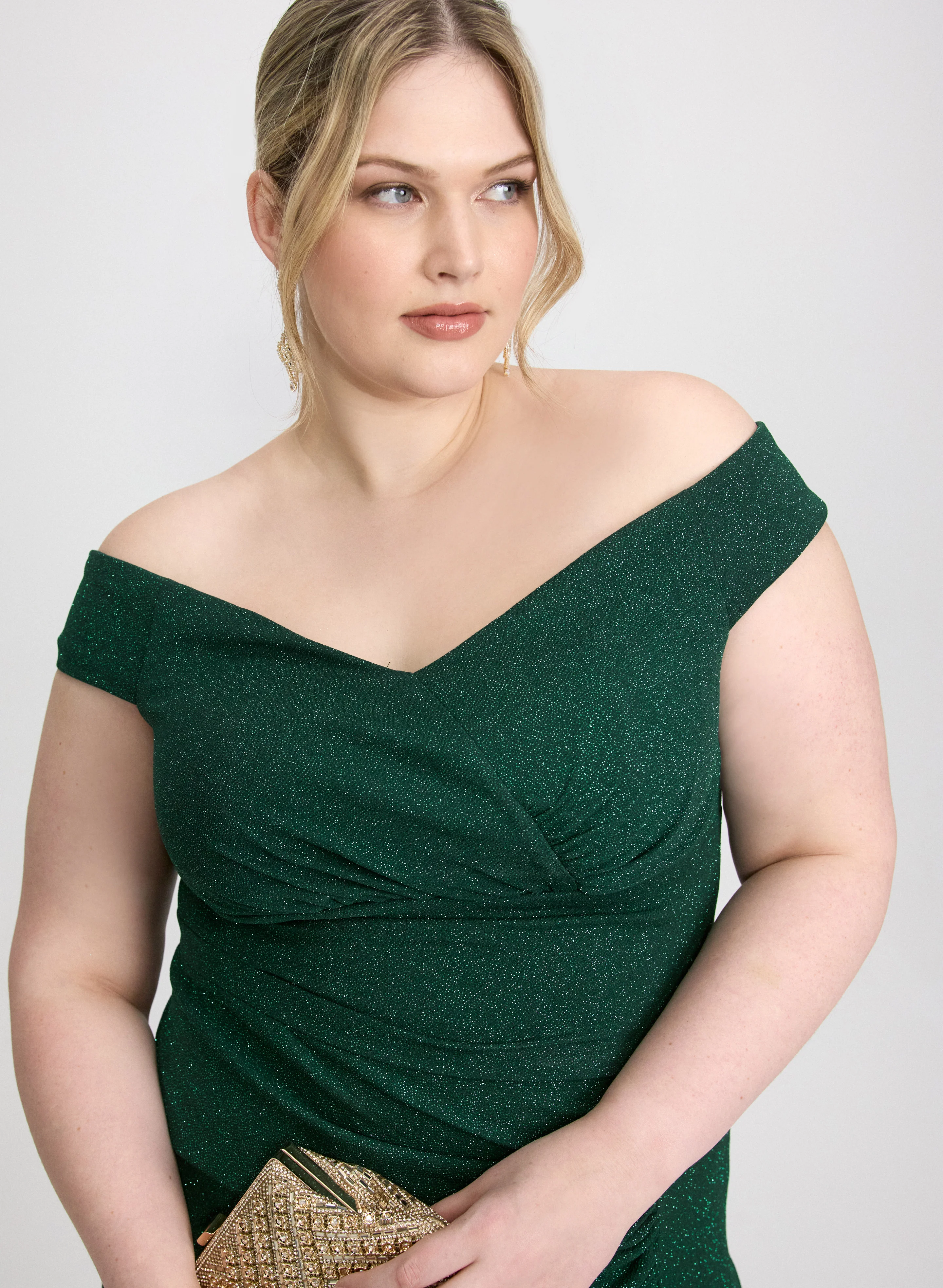 Glitter Knit Off-Shoulder Dress - Image 3