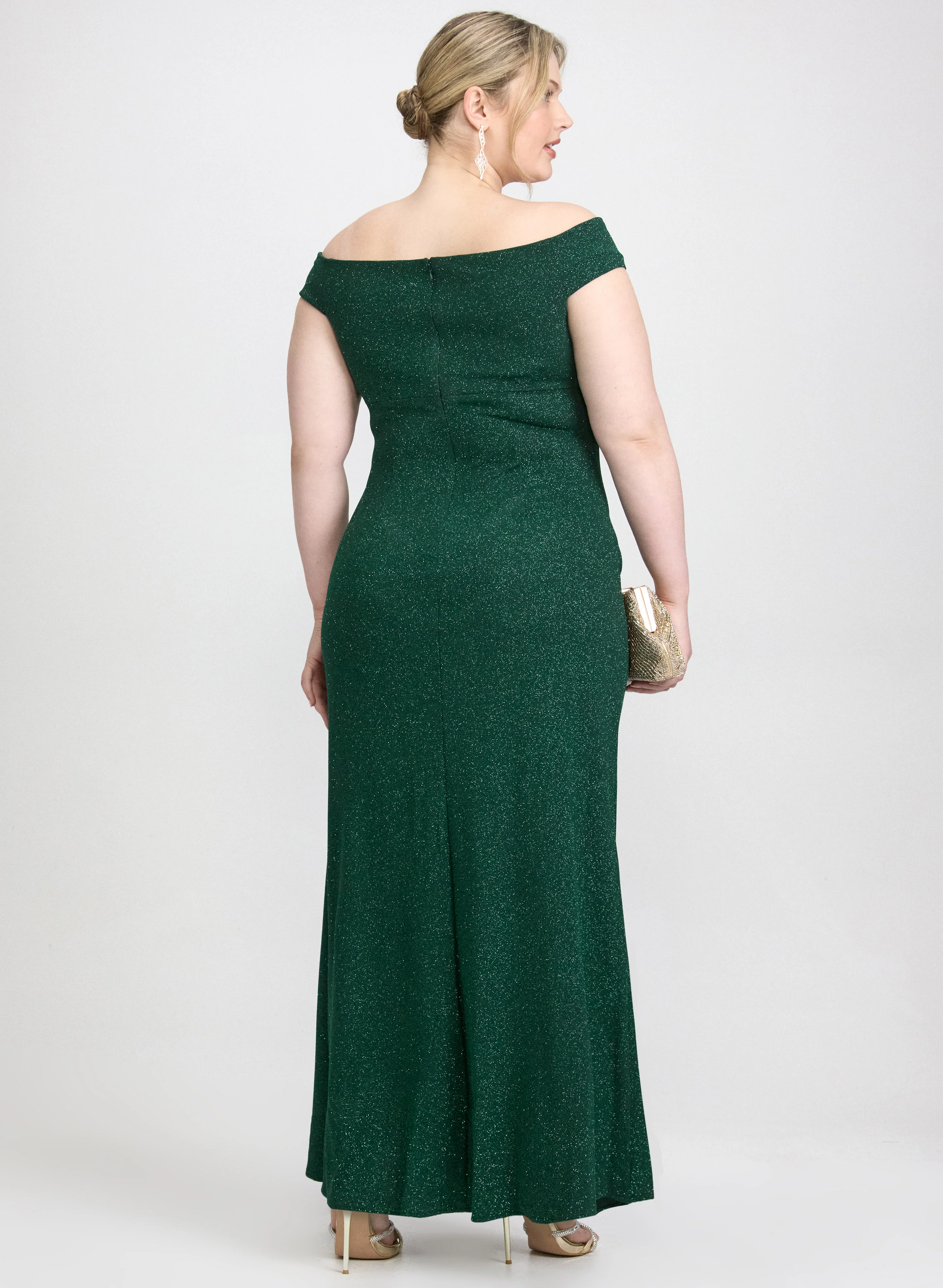 Glitter Knit Off-Shoulder Dress - Image 4