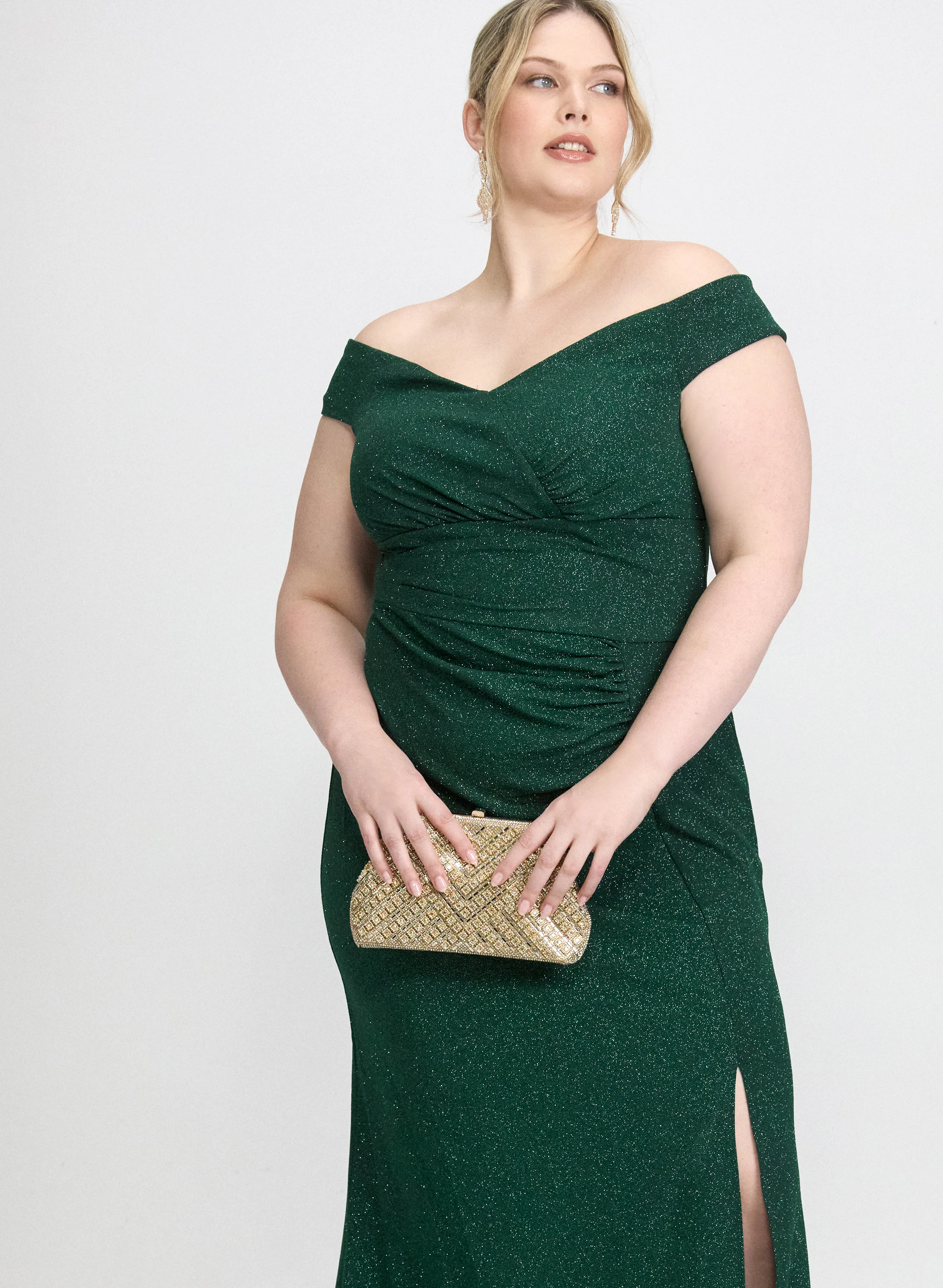 Glitter Knit Off-Shoulder Dress - Image 5