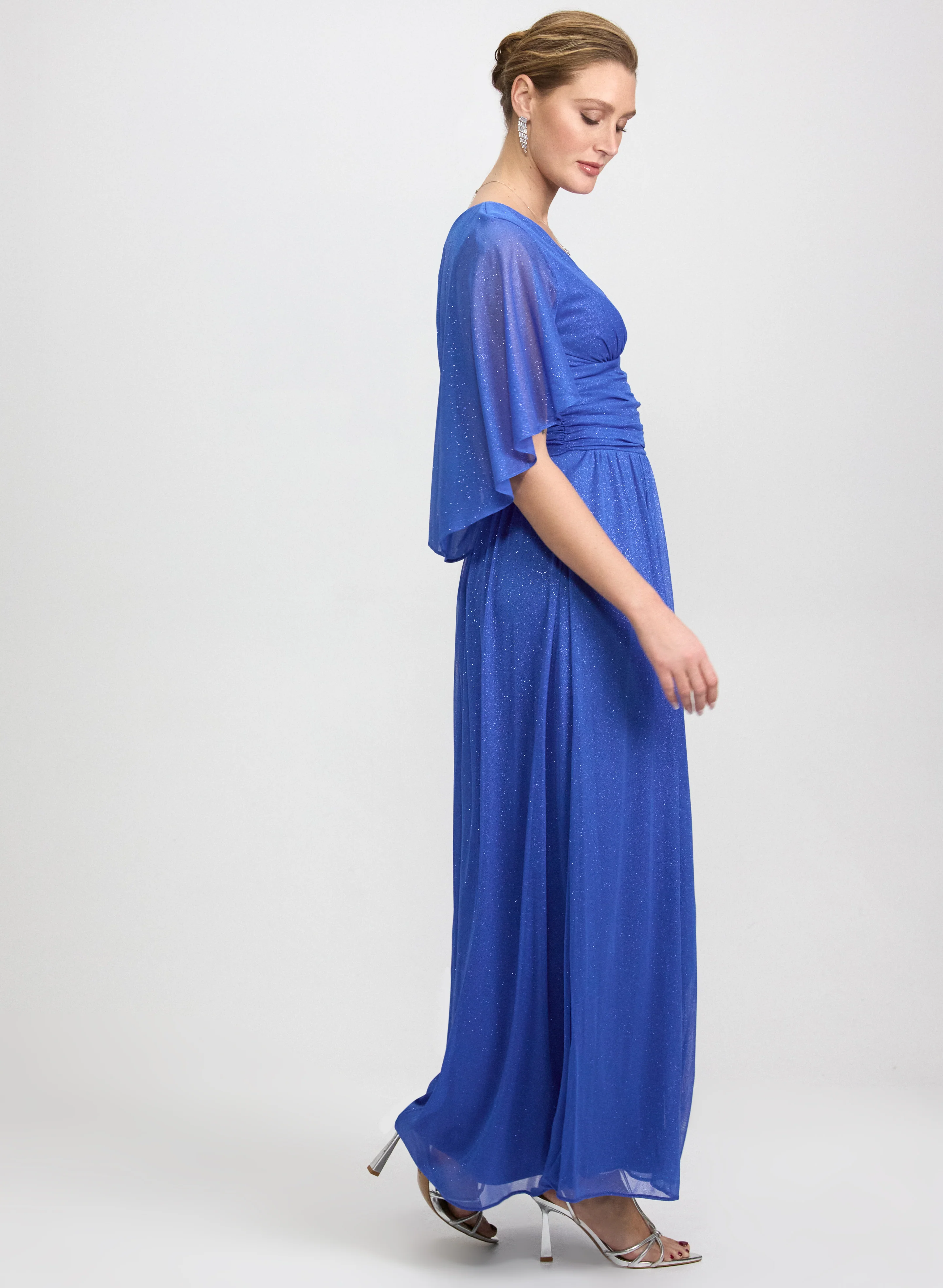 Glitter Mesh Capelet Dress - Image 3