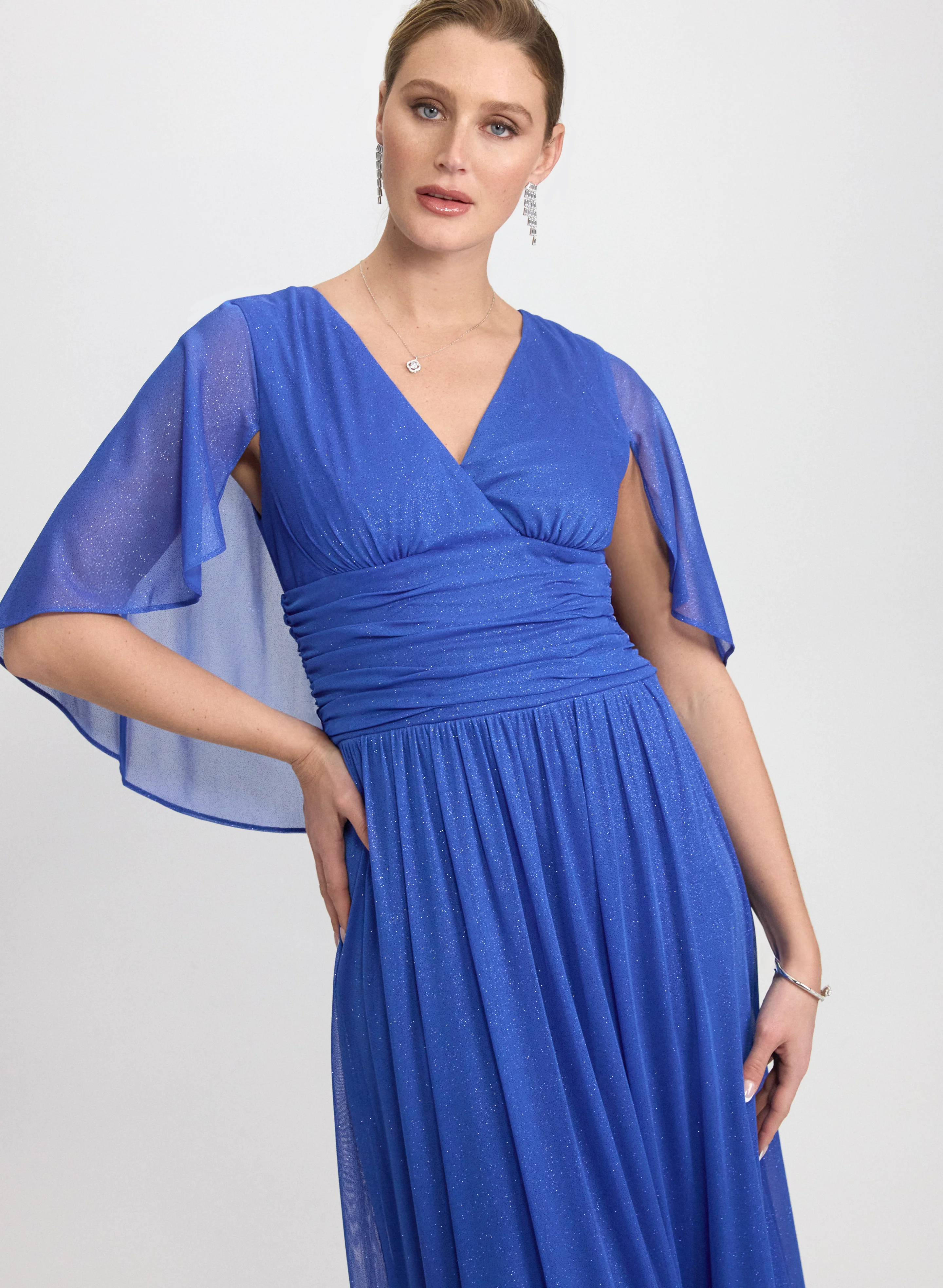 Glitter Mesh Capelet Dress - Image 4