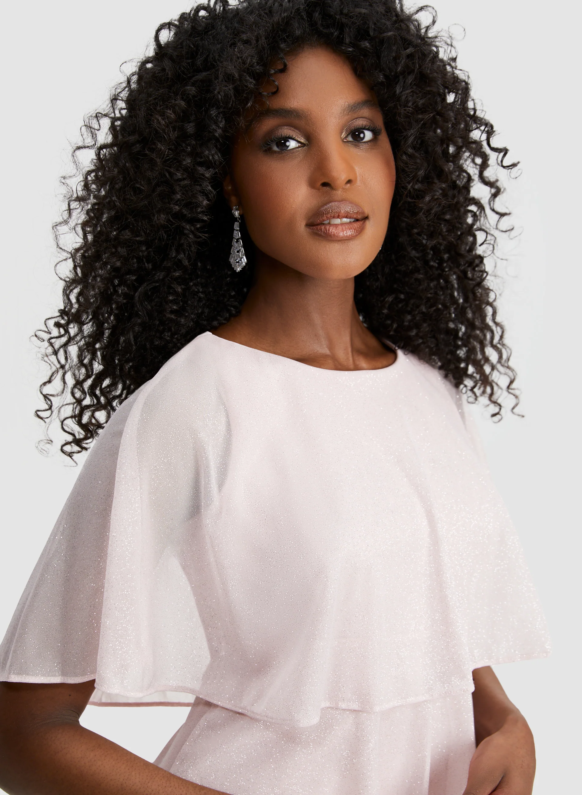 Glitter Mesh Tiered Dress - Image 4