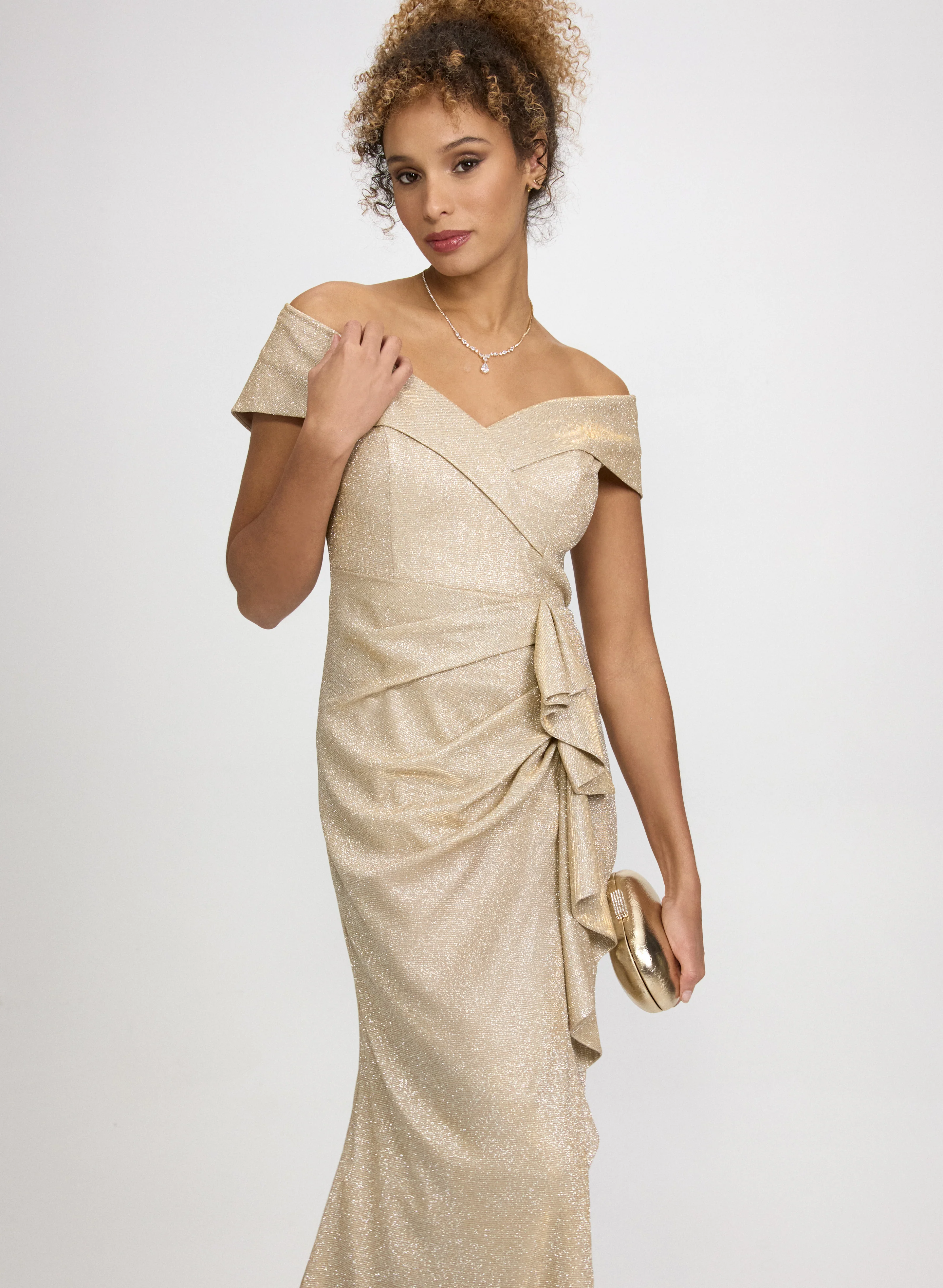 Glitter Off-The-Shoulder Dress - Image 2