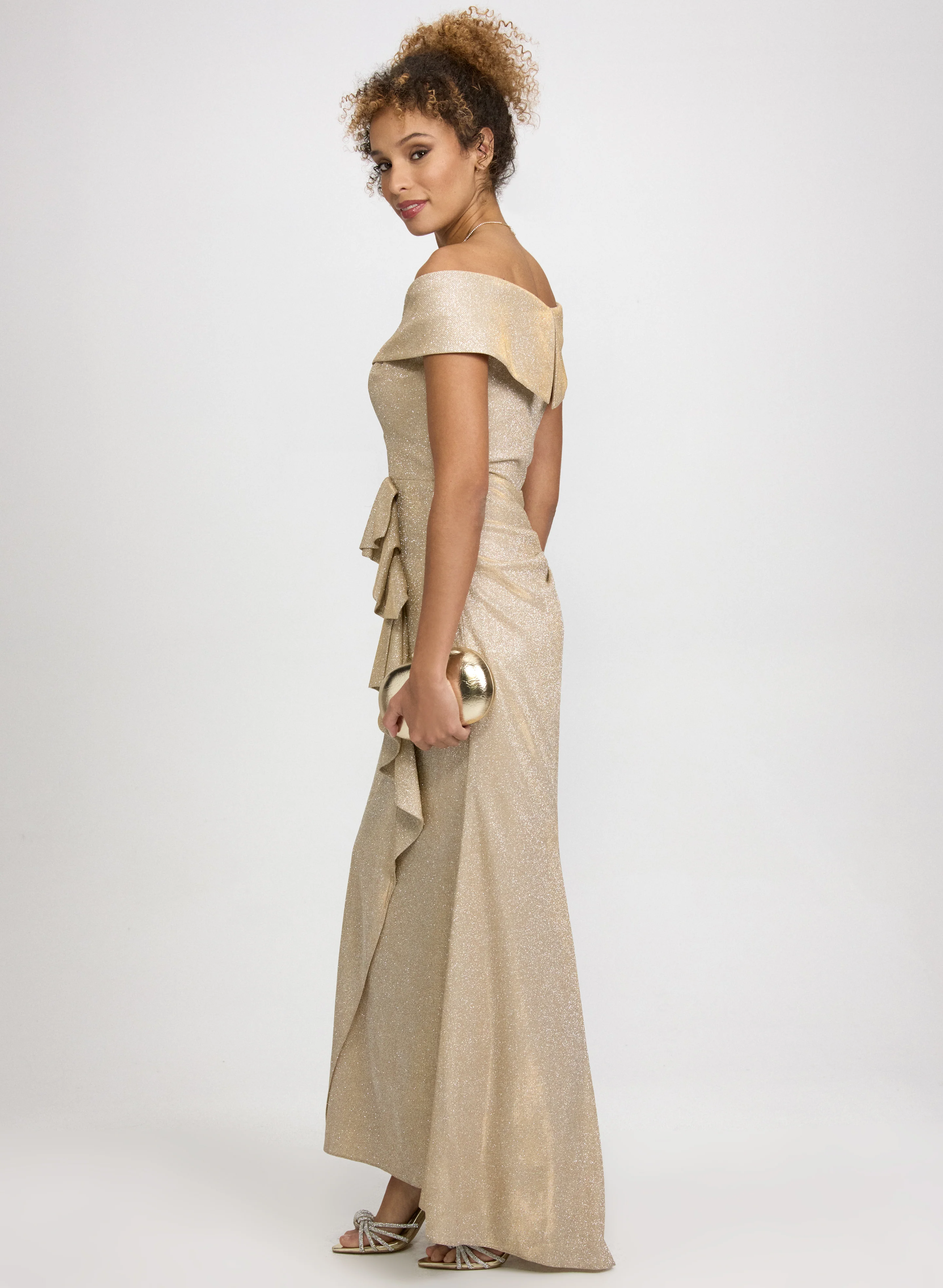 Glitter Off-The-Shoulder Dress - Image 3