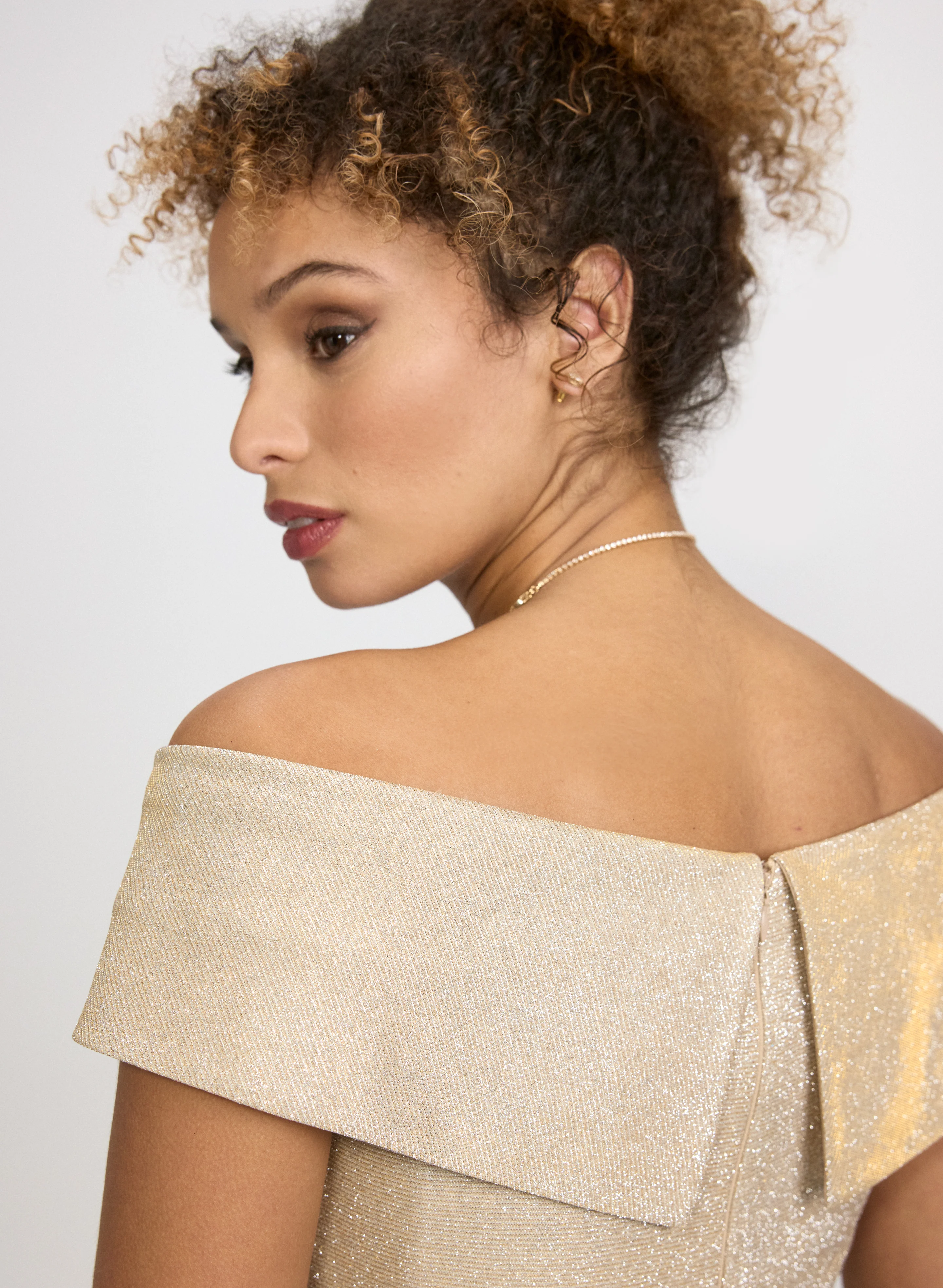 Glitter Off-The-Shoulder Dress - Image 5