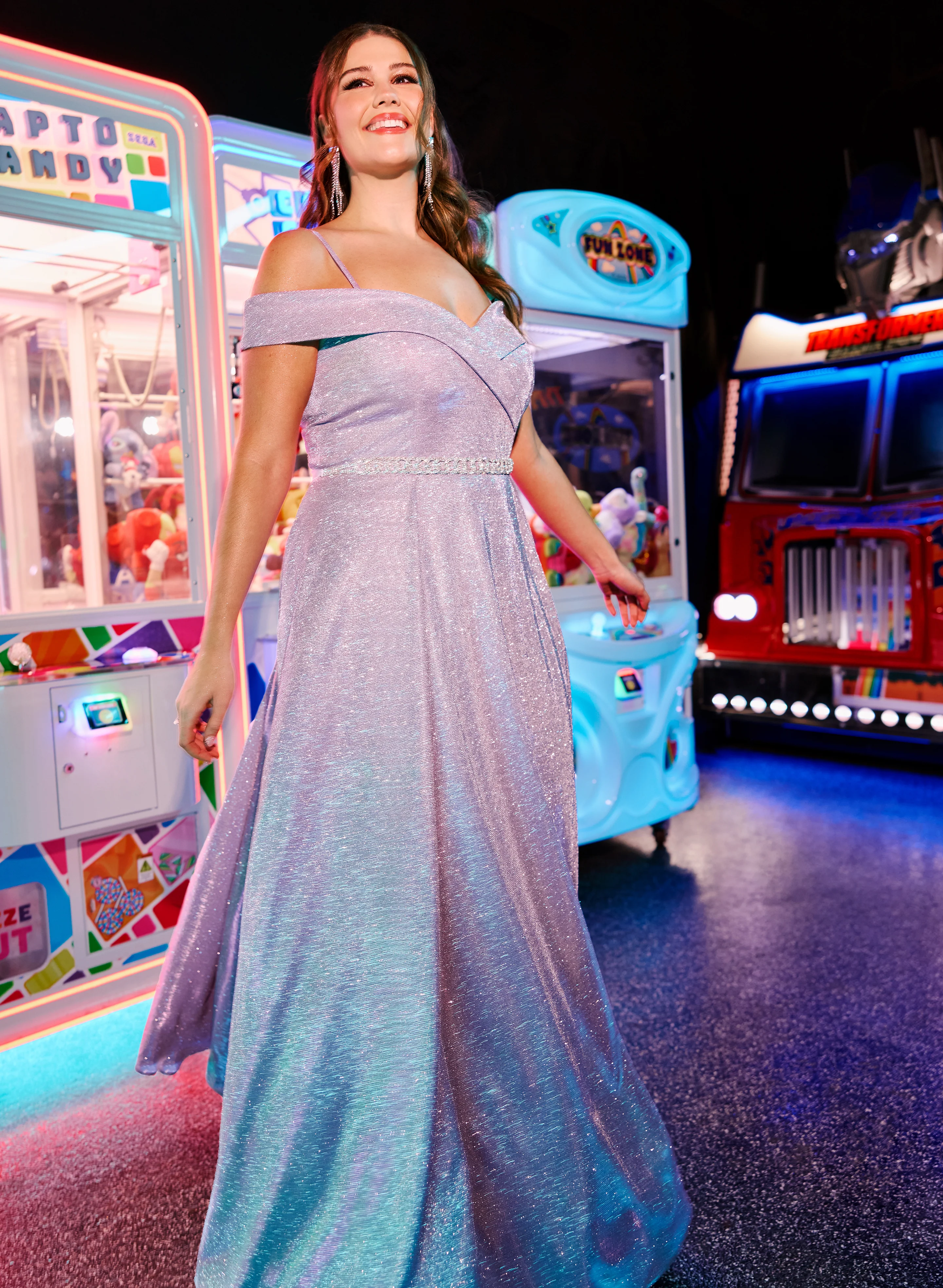 Glitter Off-The-Shoulder Dress - Image 2