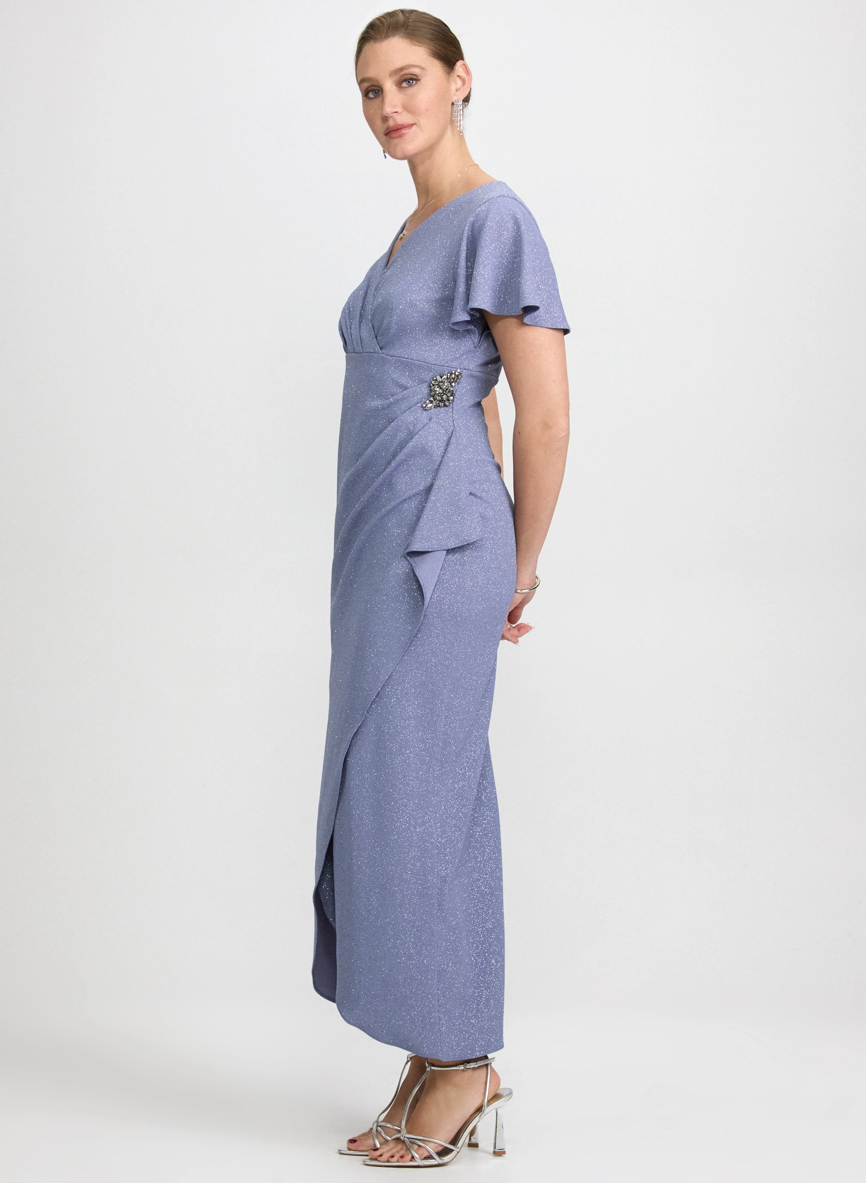 Glitter V-Neck Dress - Image 3