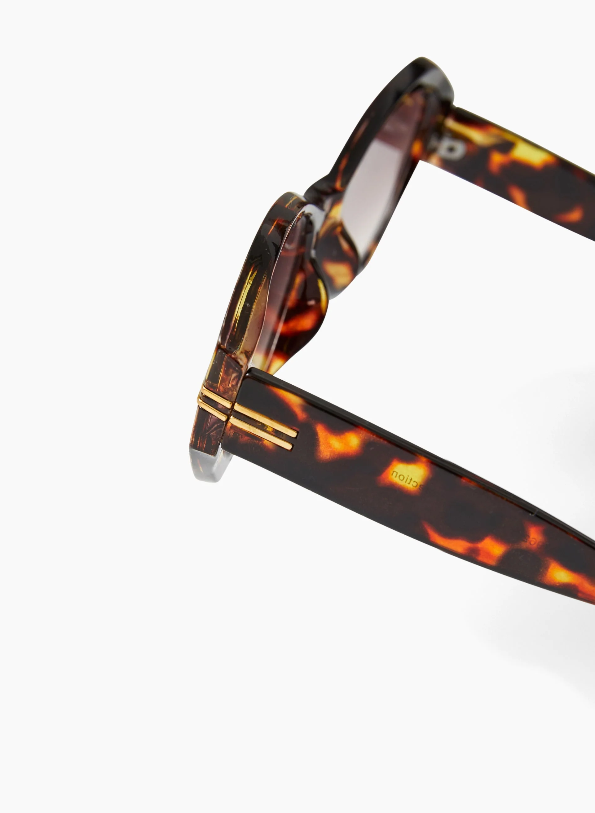 Gold Metallic Stripe Detail Sunglasses - Image 2