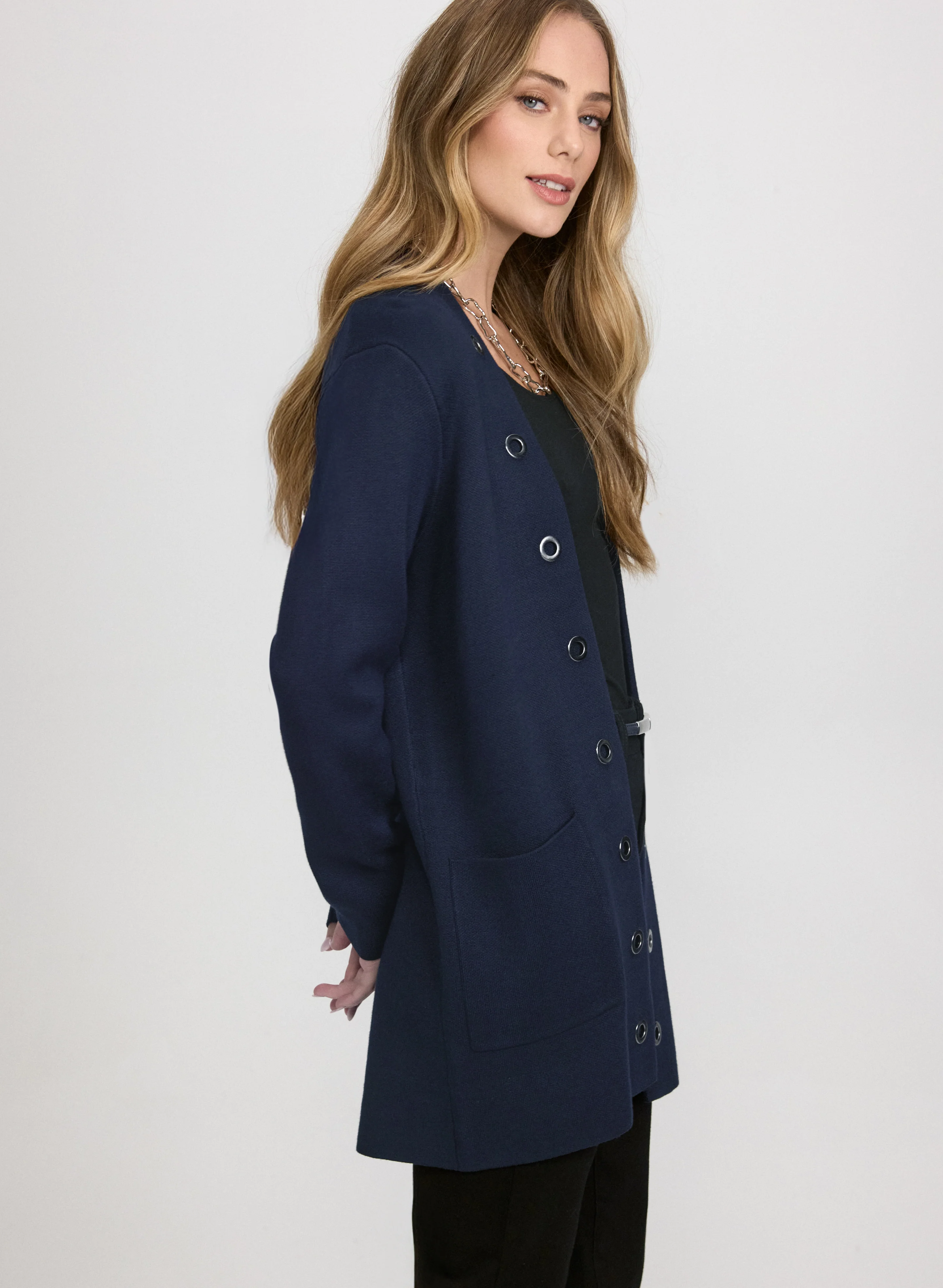Grommet Detail Cardigan - Image 2
