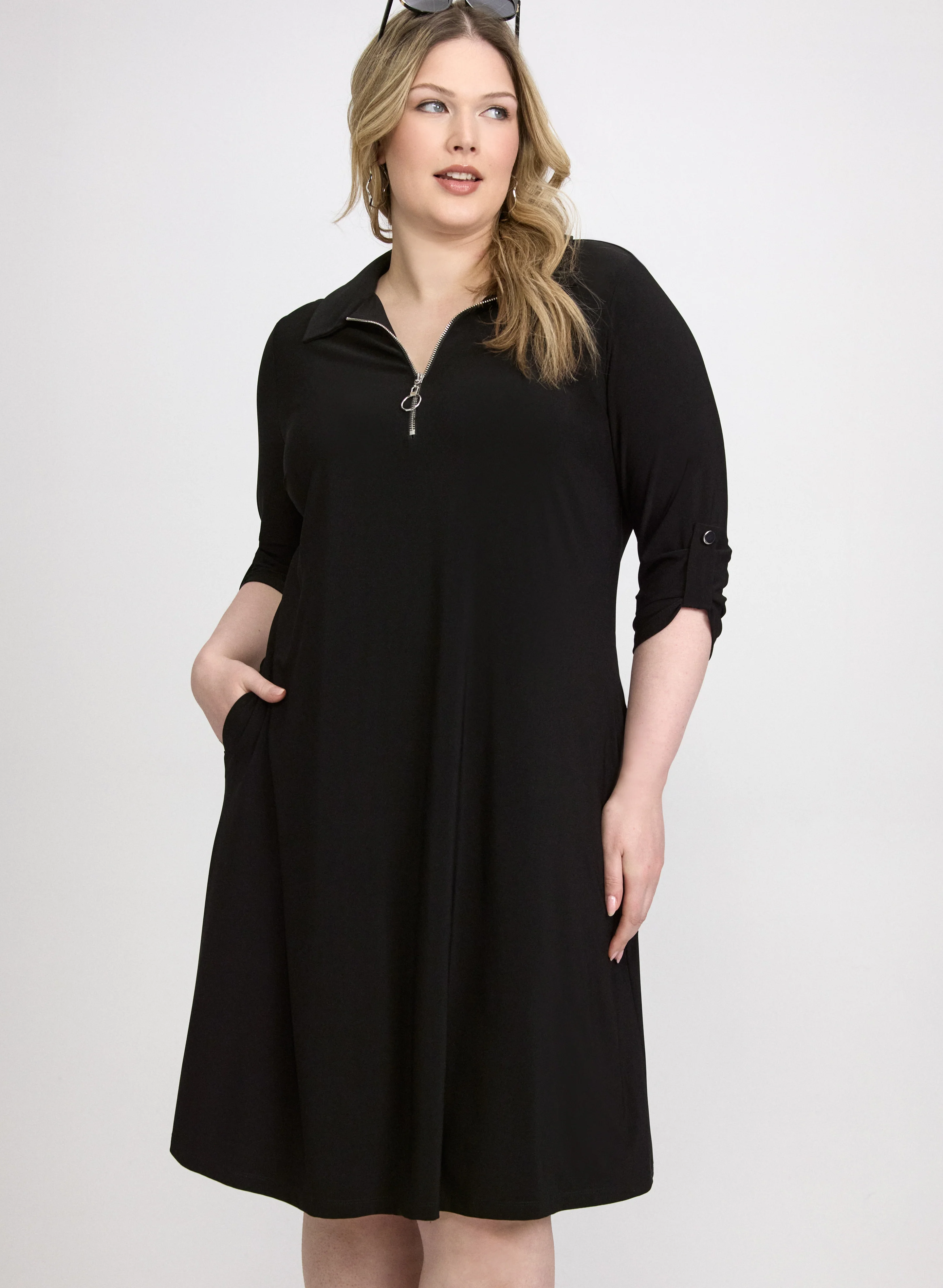 Half-Zip Jersey Dress - Image 5