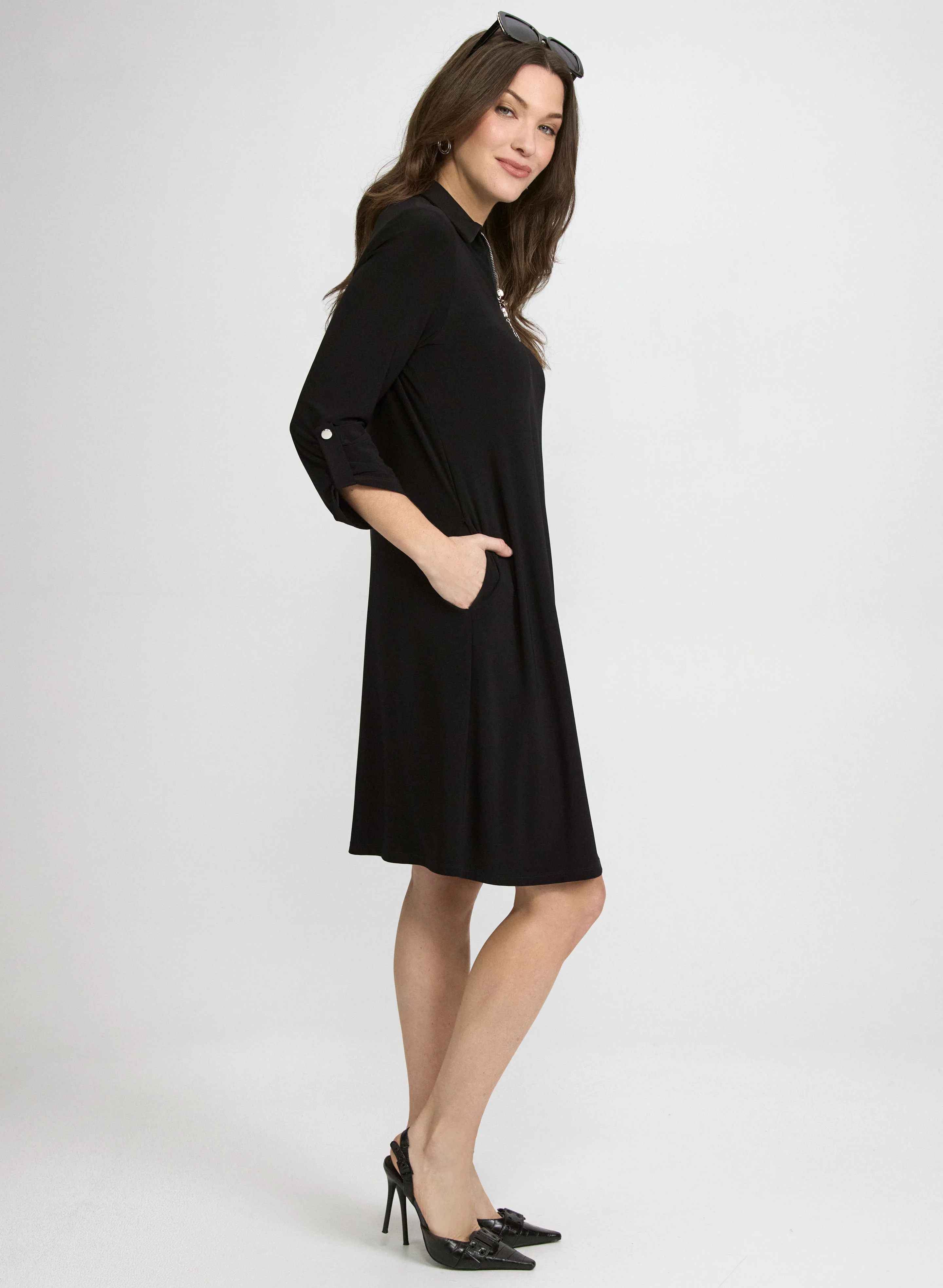 Half-Zip Jersey Dress - Image 2