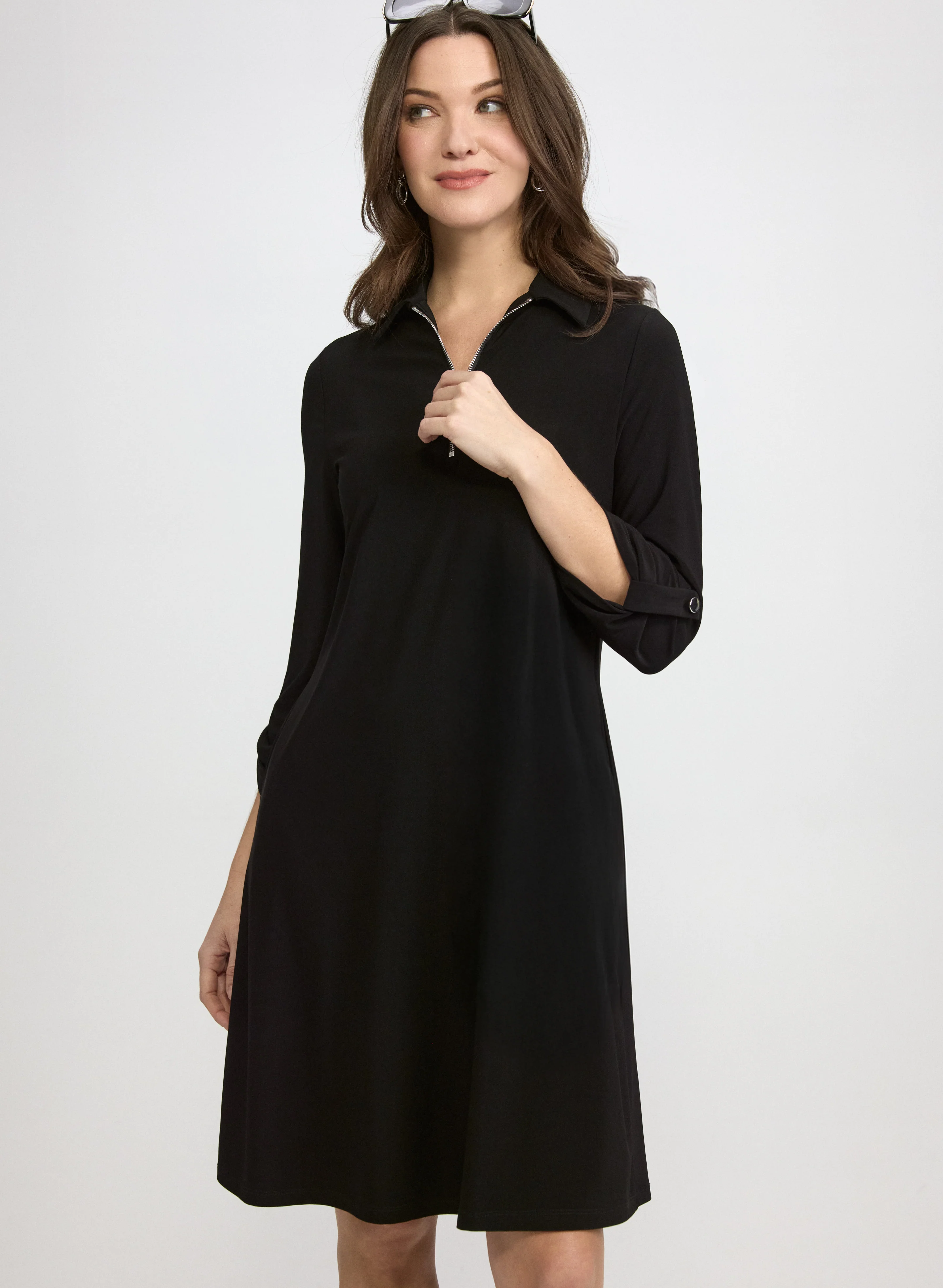 Half-Zip Jersey Dress - Image 7