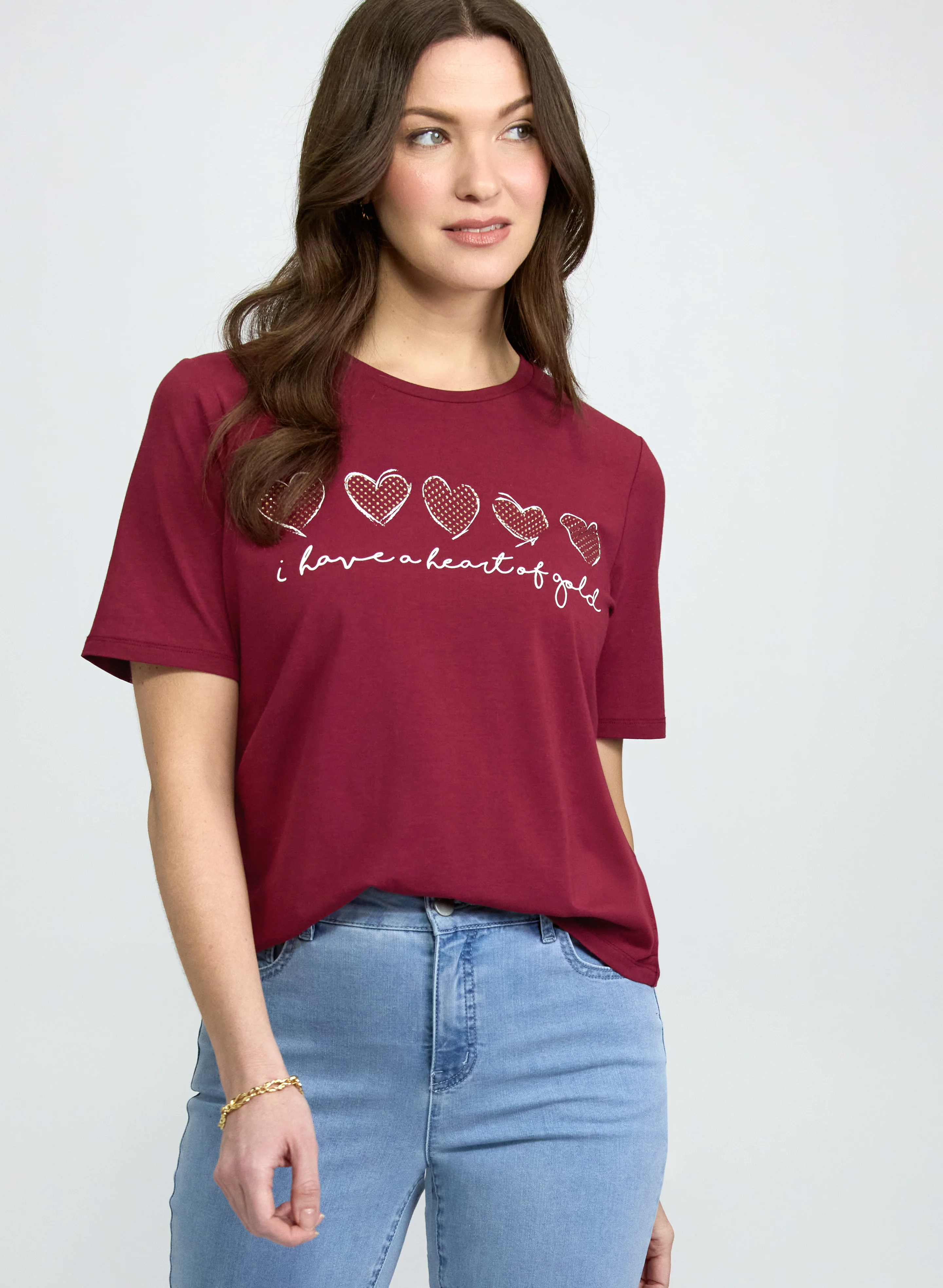 Heart Modal-Blend T-Shirt