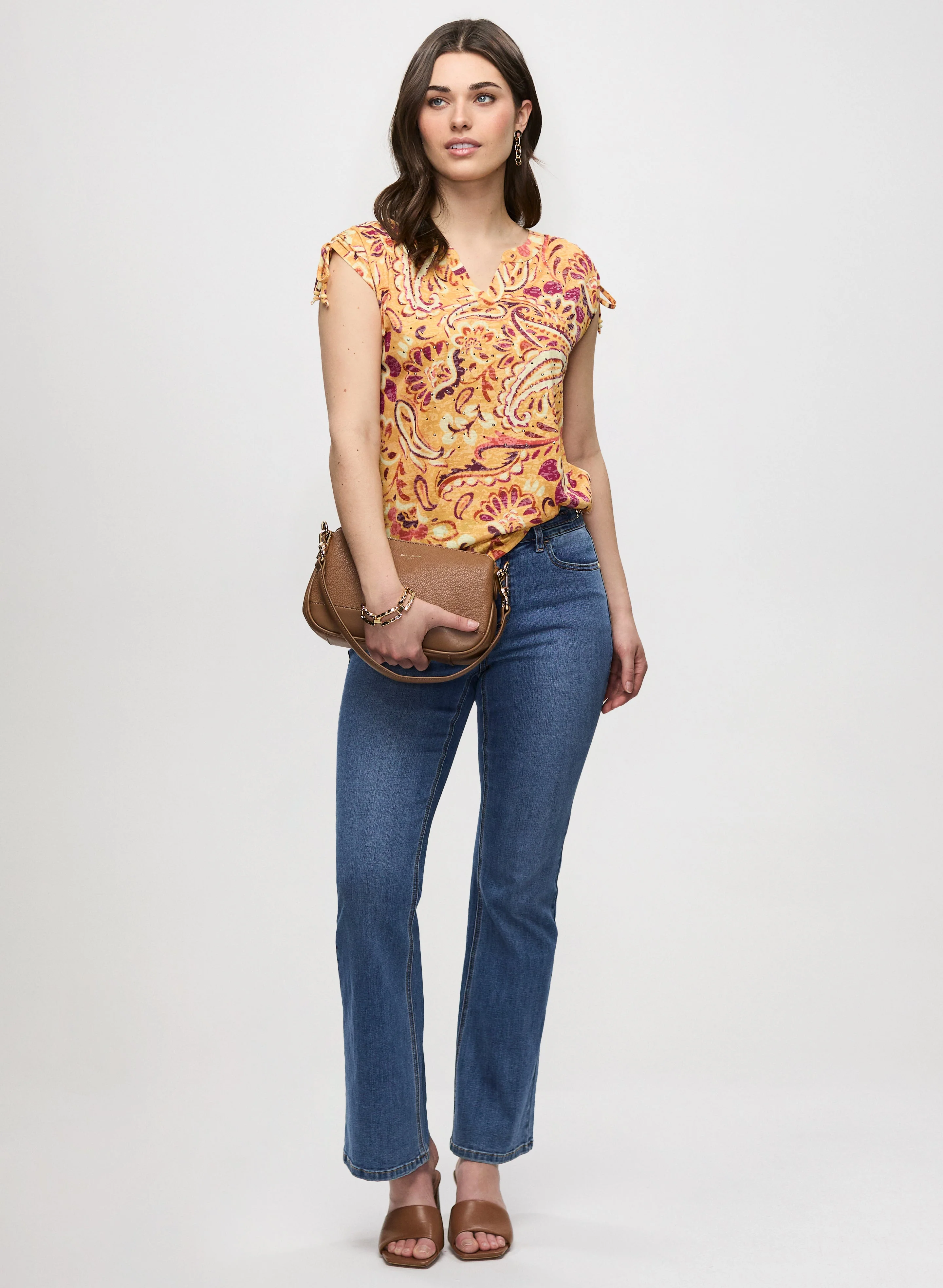 Heathered Paisley Print T-Shirt - Image 3