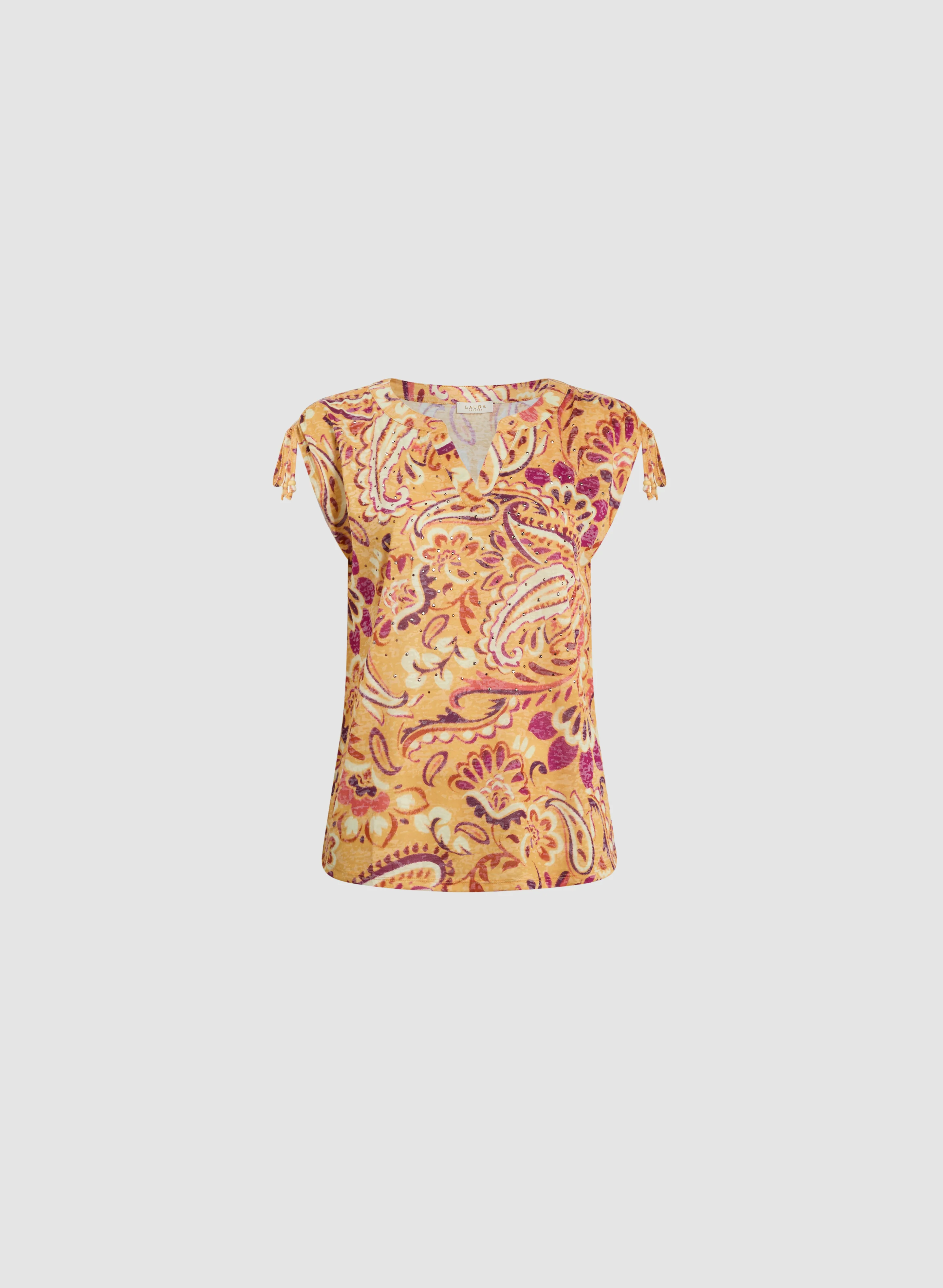 Heathered Paisley Print T-Shirt - Image 6