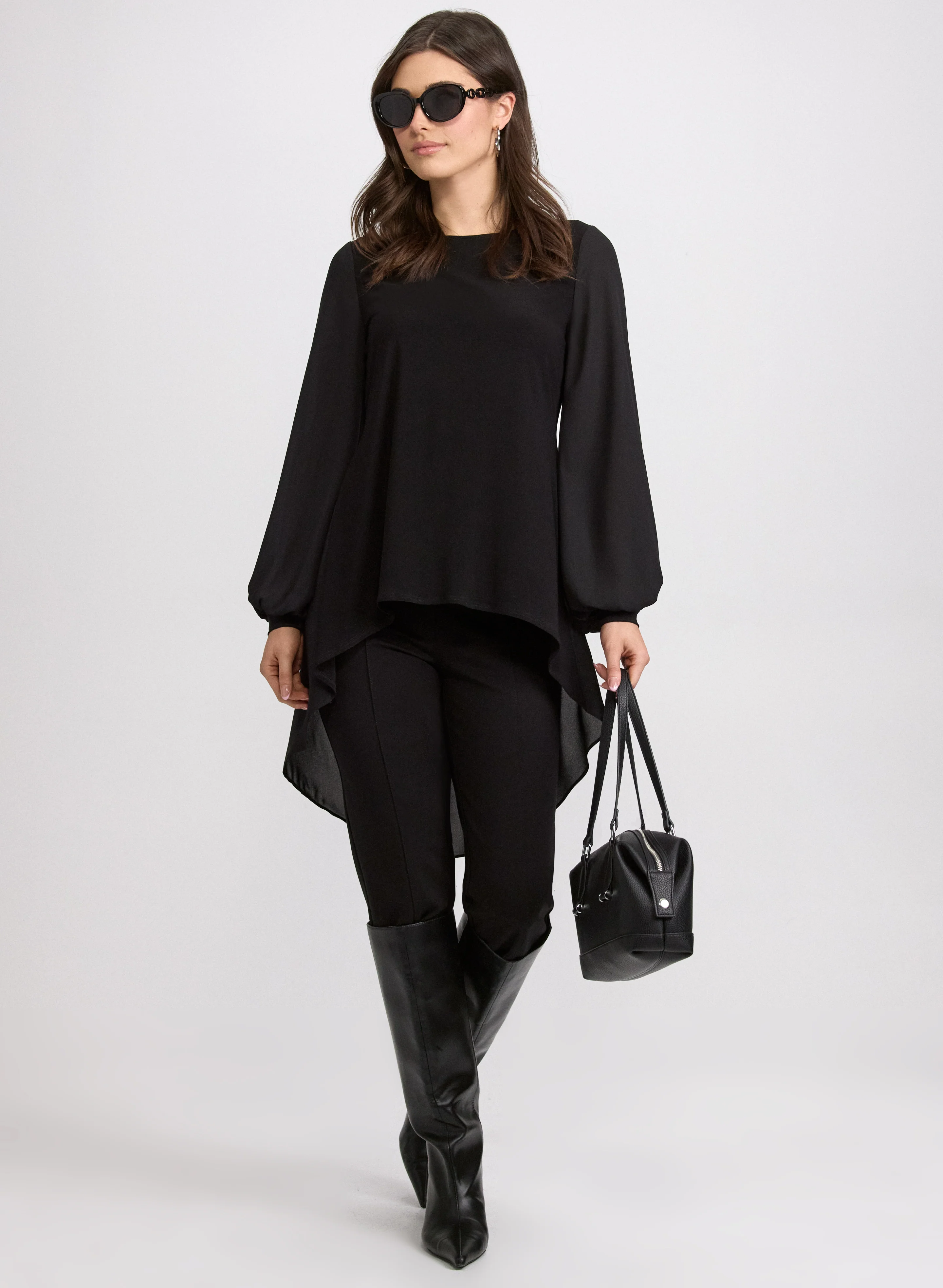 High-Low Chiffon Hem Top - Image 3