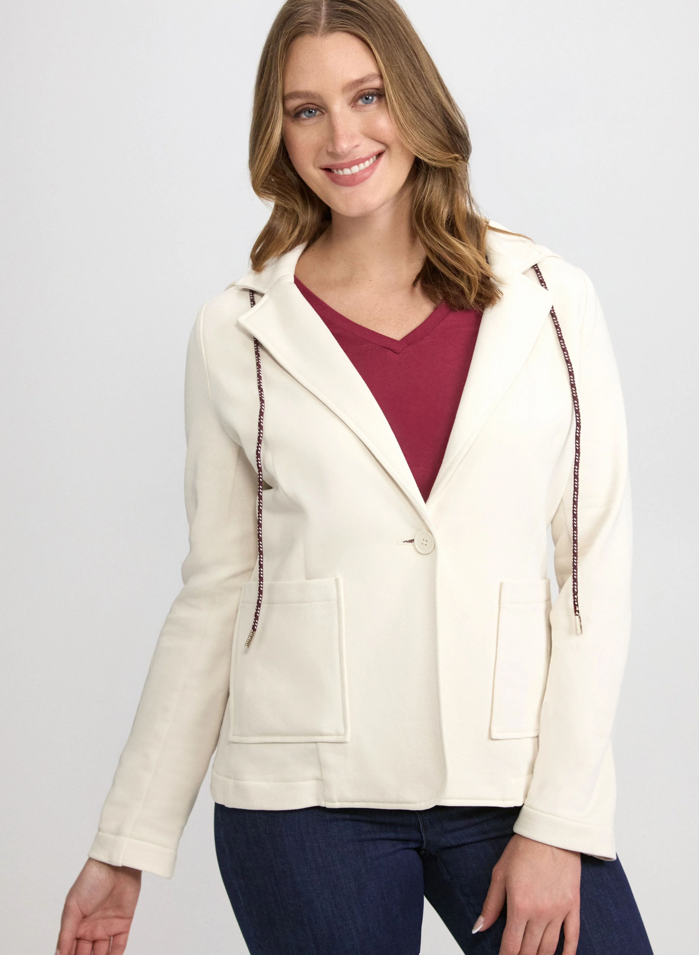 Hooded Notch Collar Jacket