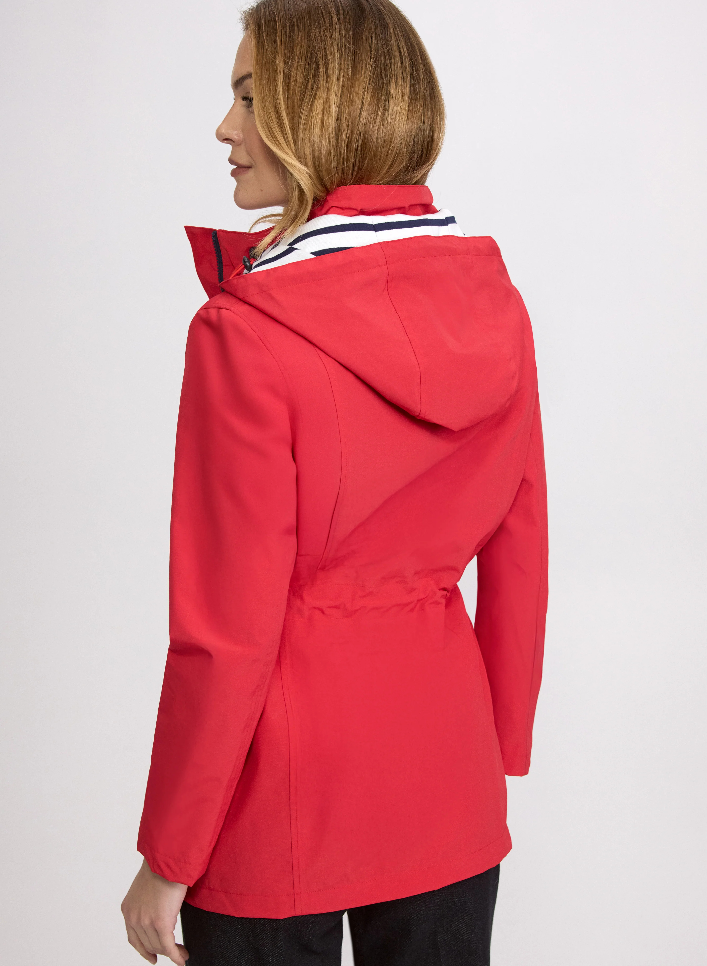 Hooded Nylon Rain Coat - Image 2