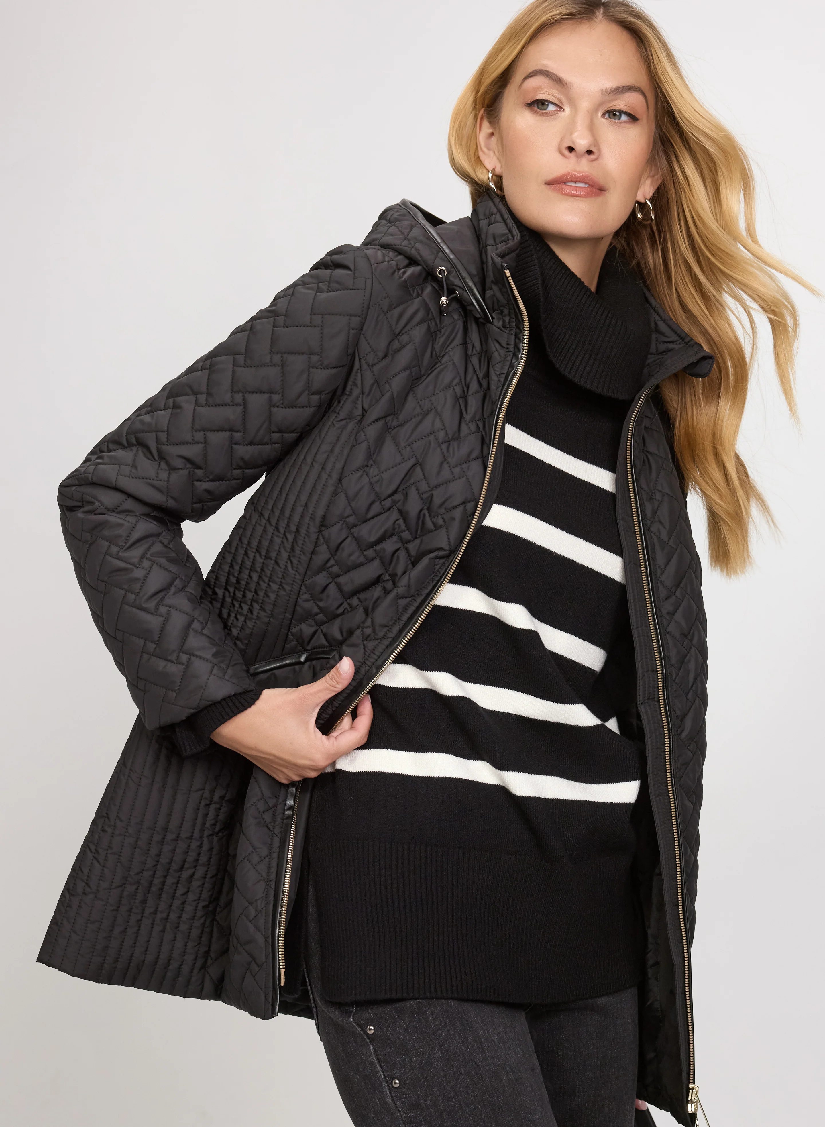 Hooded Quilted Coat - Image 2