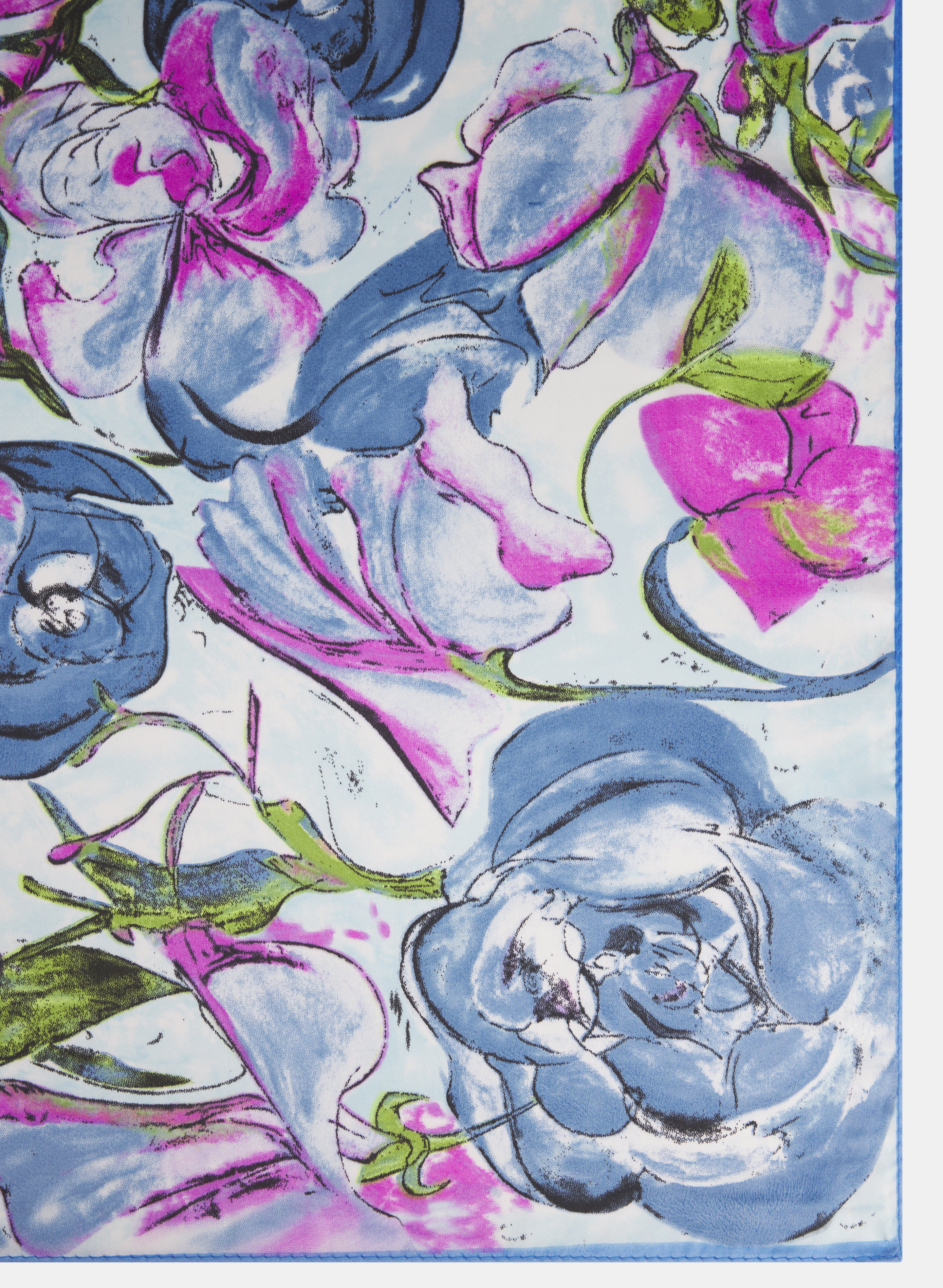 Illustrated Floral Print Scarf - Image 3