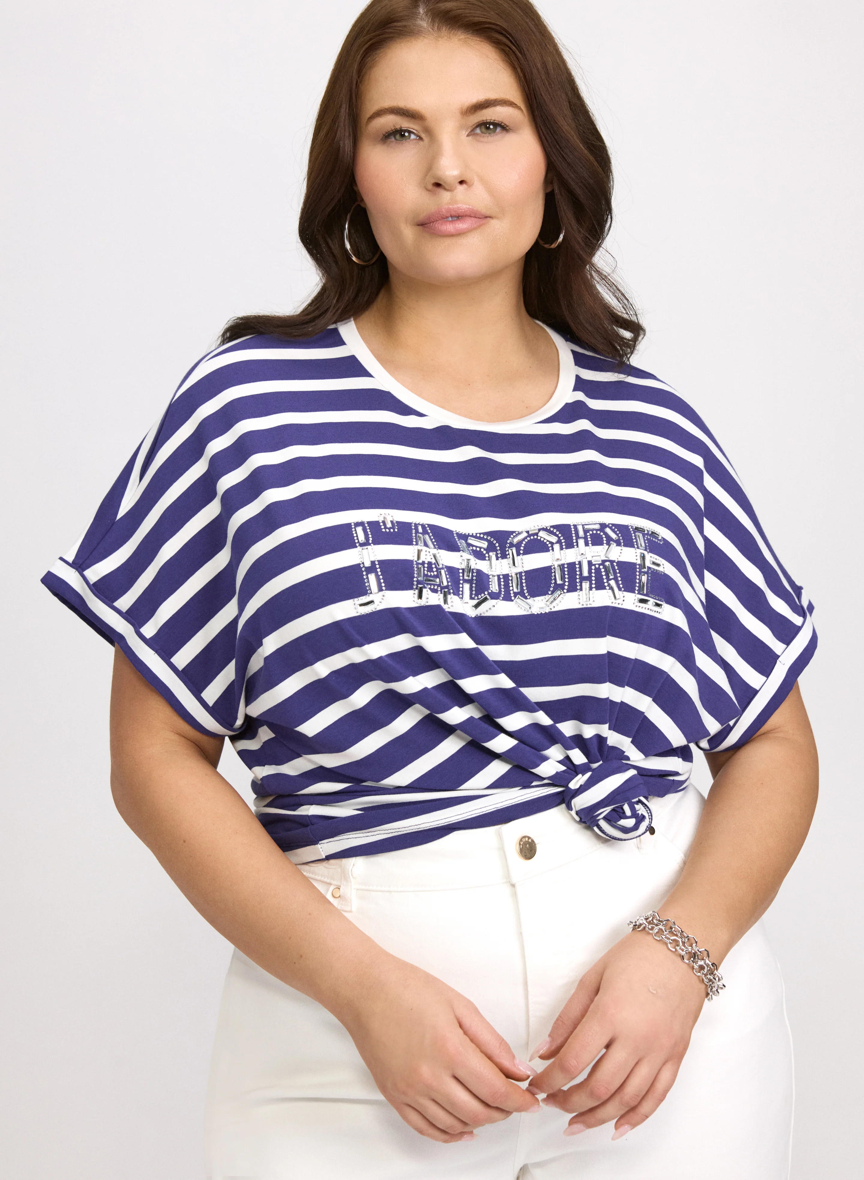 'J'Adore' Stripe T-Shirt