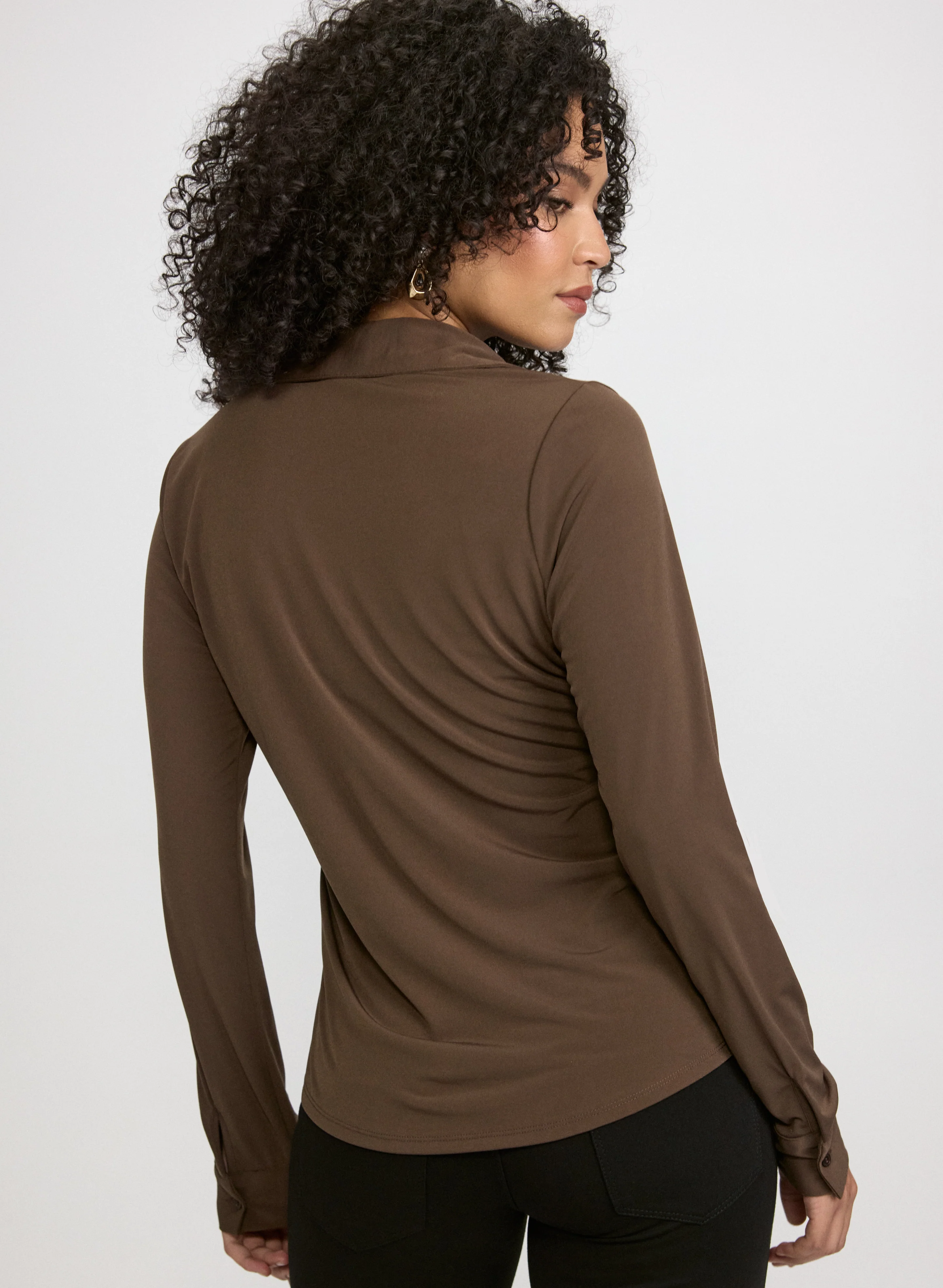 Jersey Button-Down Top - Image 2