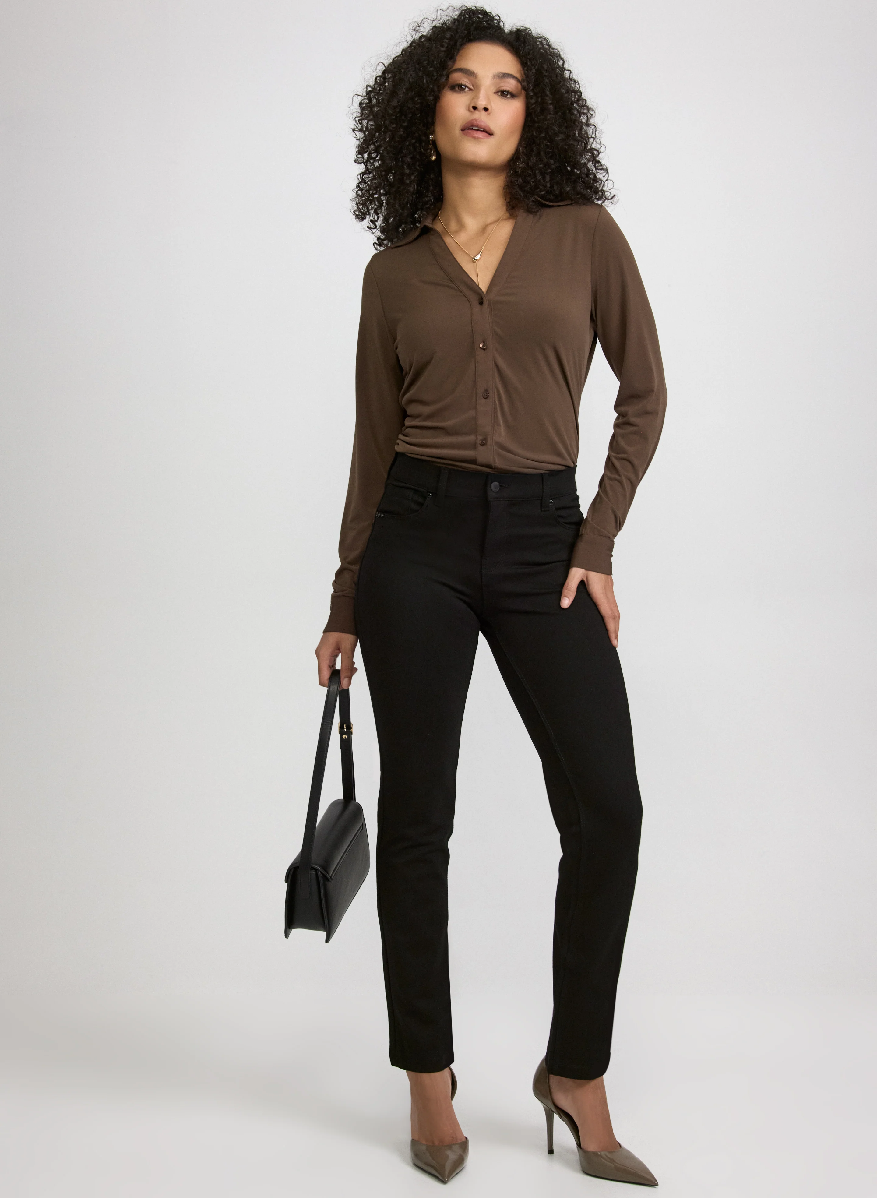 Jersey Button-Down Top - Image 3