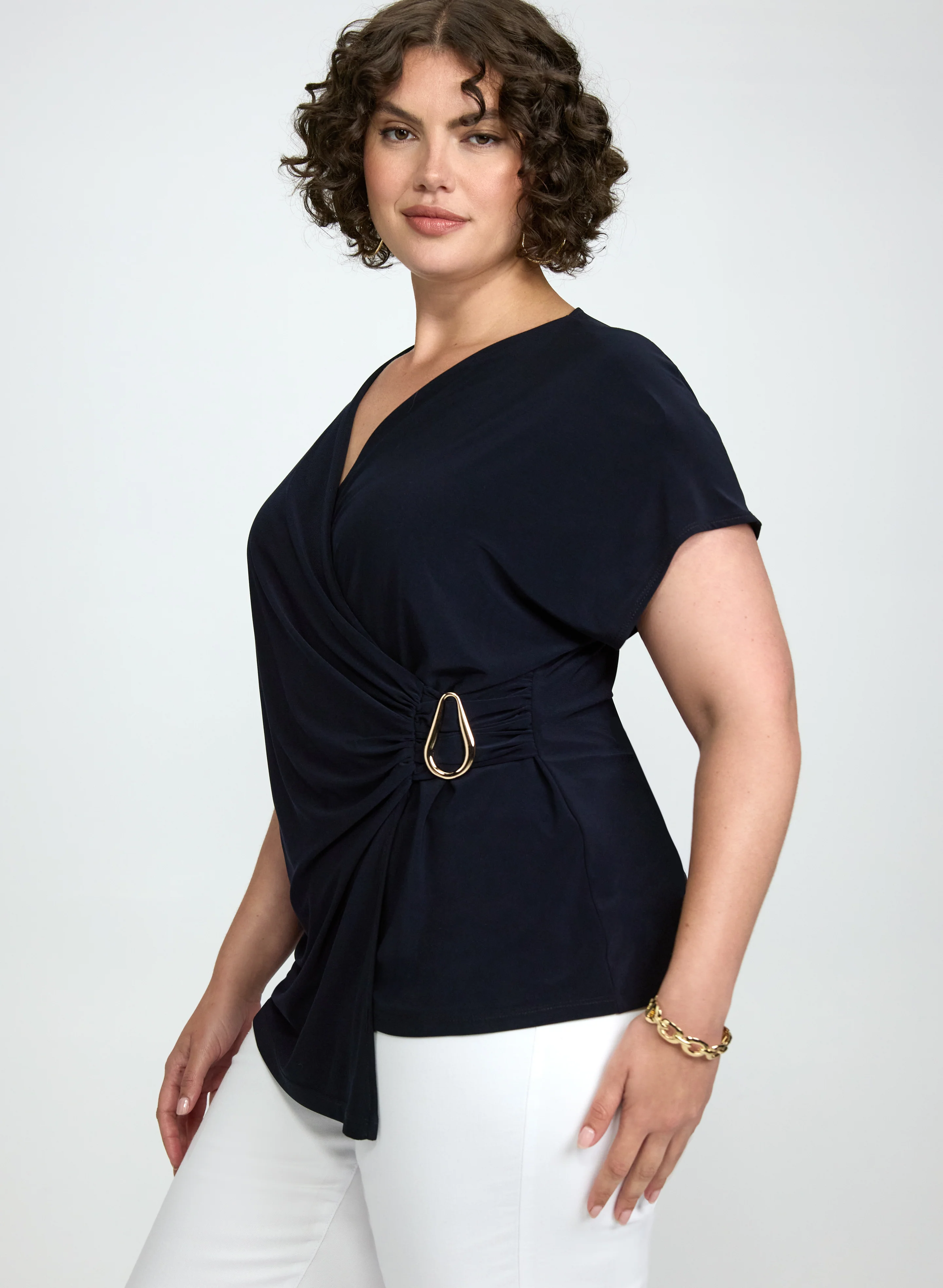Jersey Faux-Wrap Top - Image 2