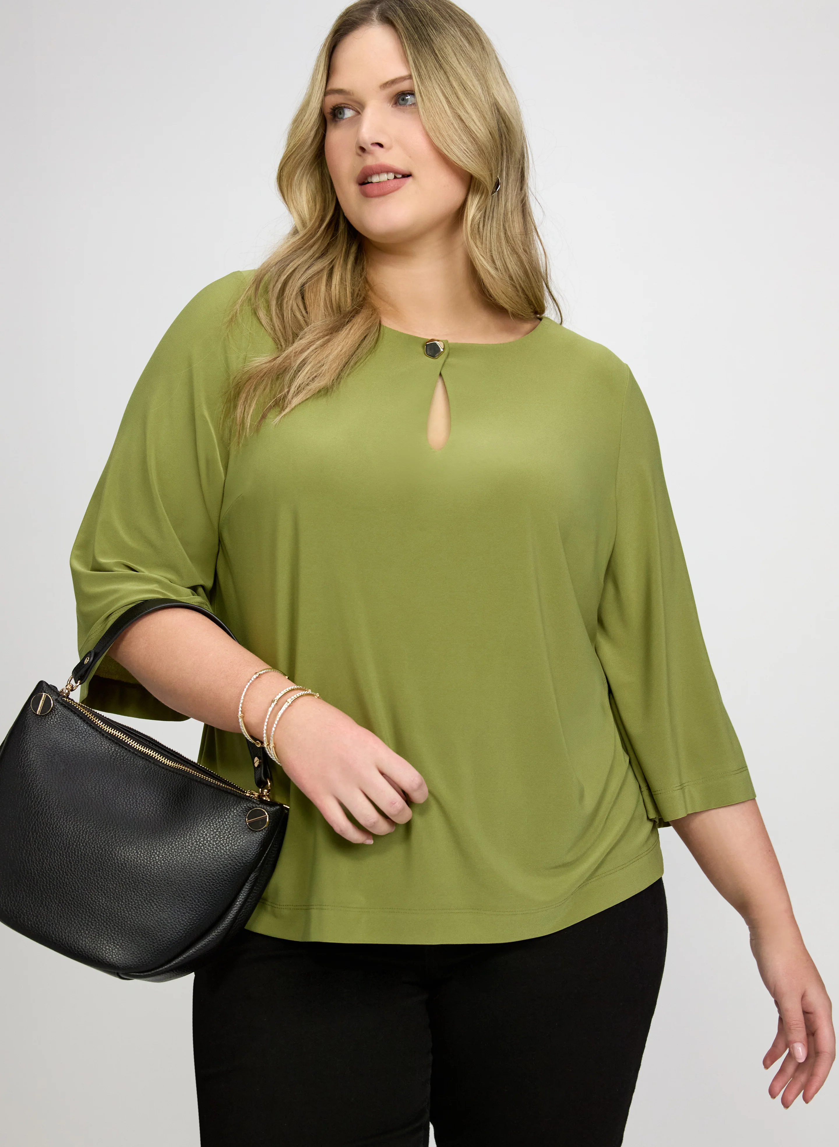 Jersey Keyhole Detail Top