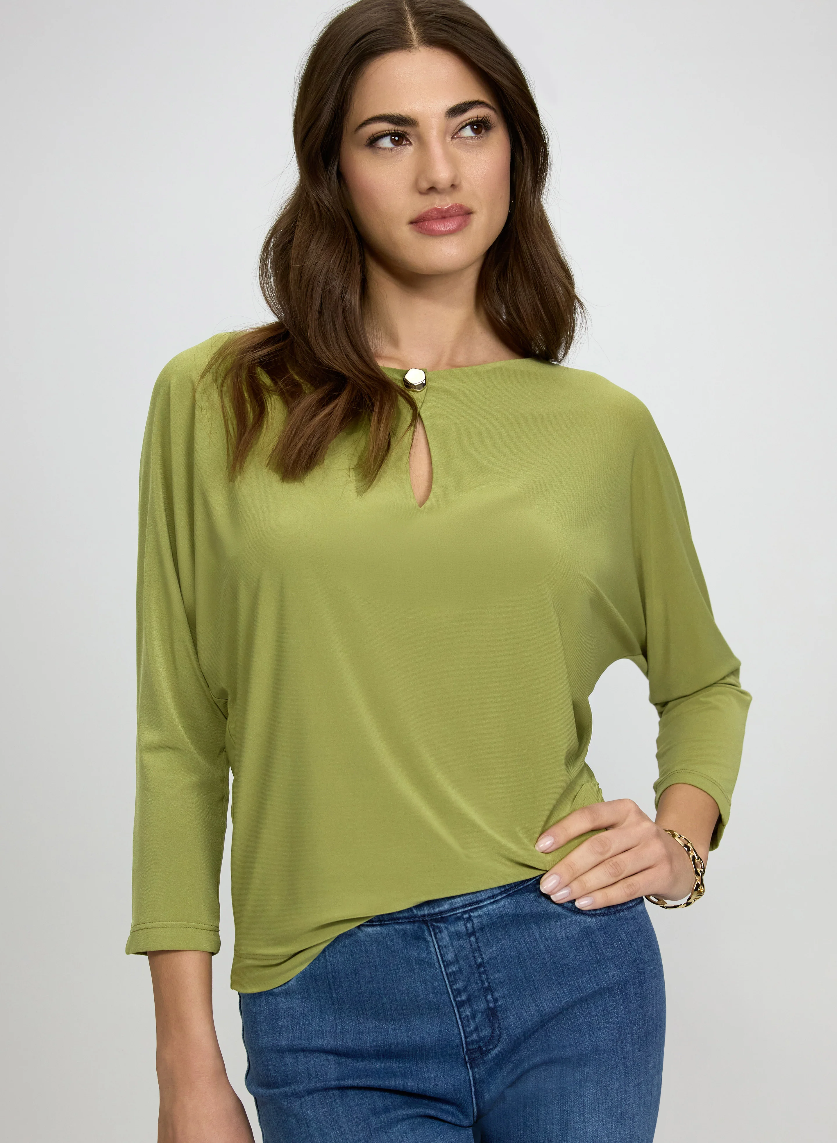 Jersey Keyhole Detail Top