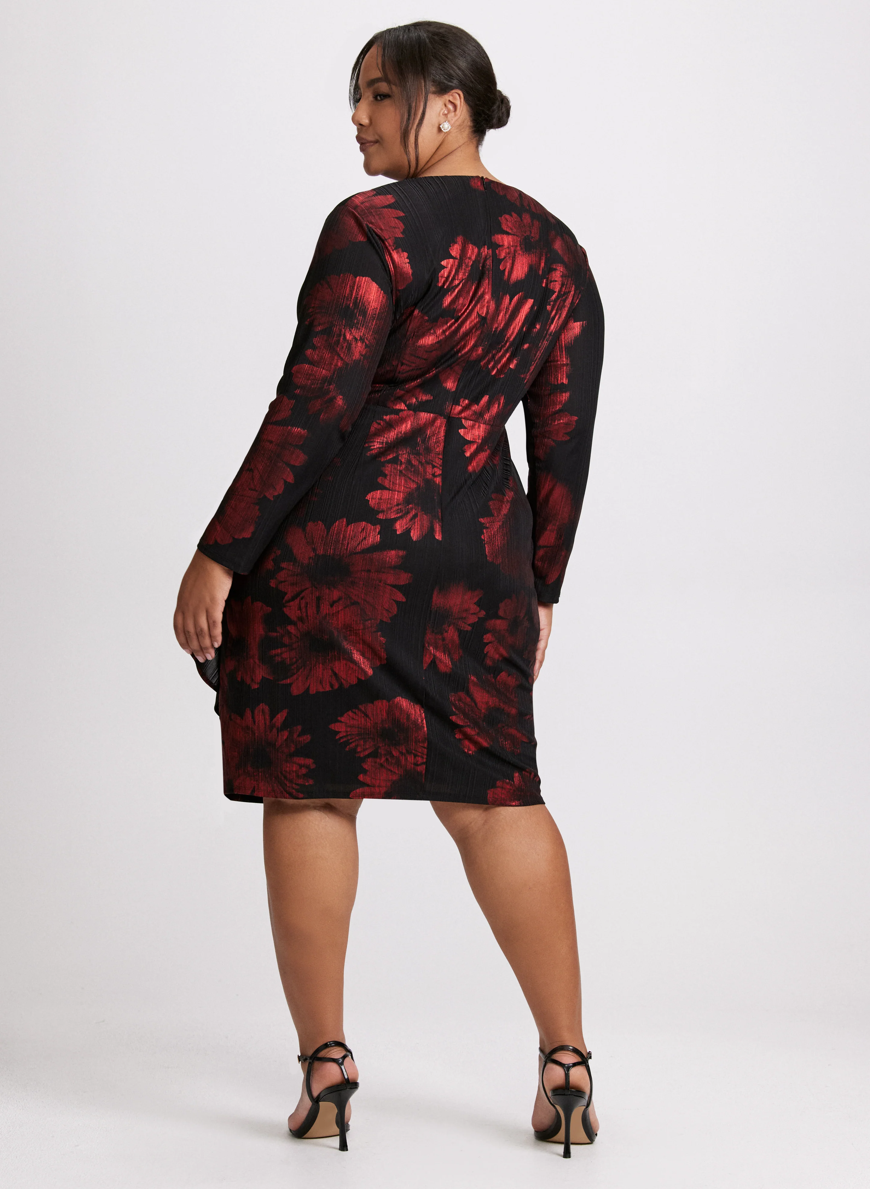 Jersey Poppy Print Dress - Image 3
