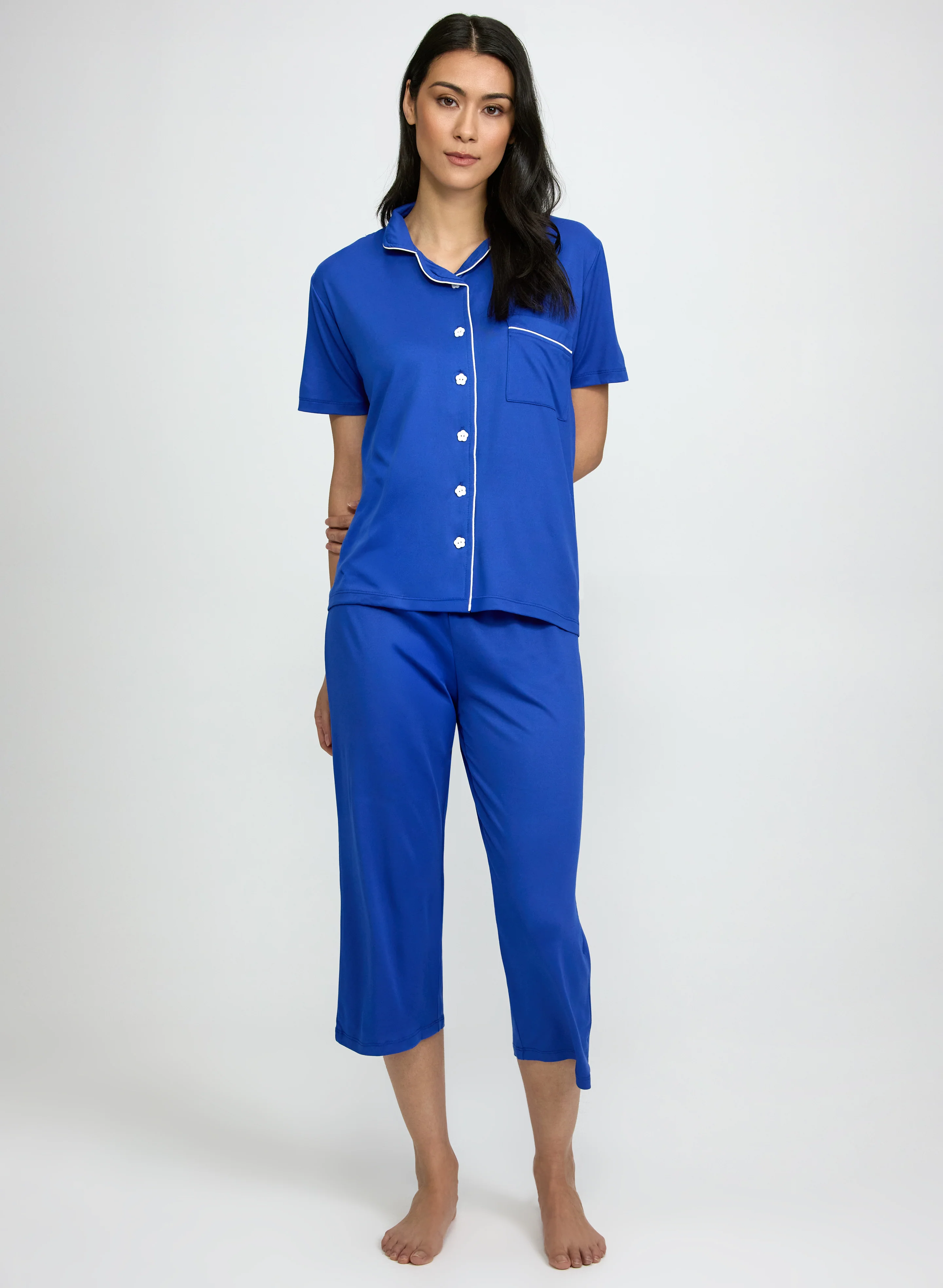 Jersey Top & Capri Pyjama Set