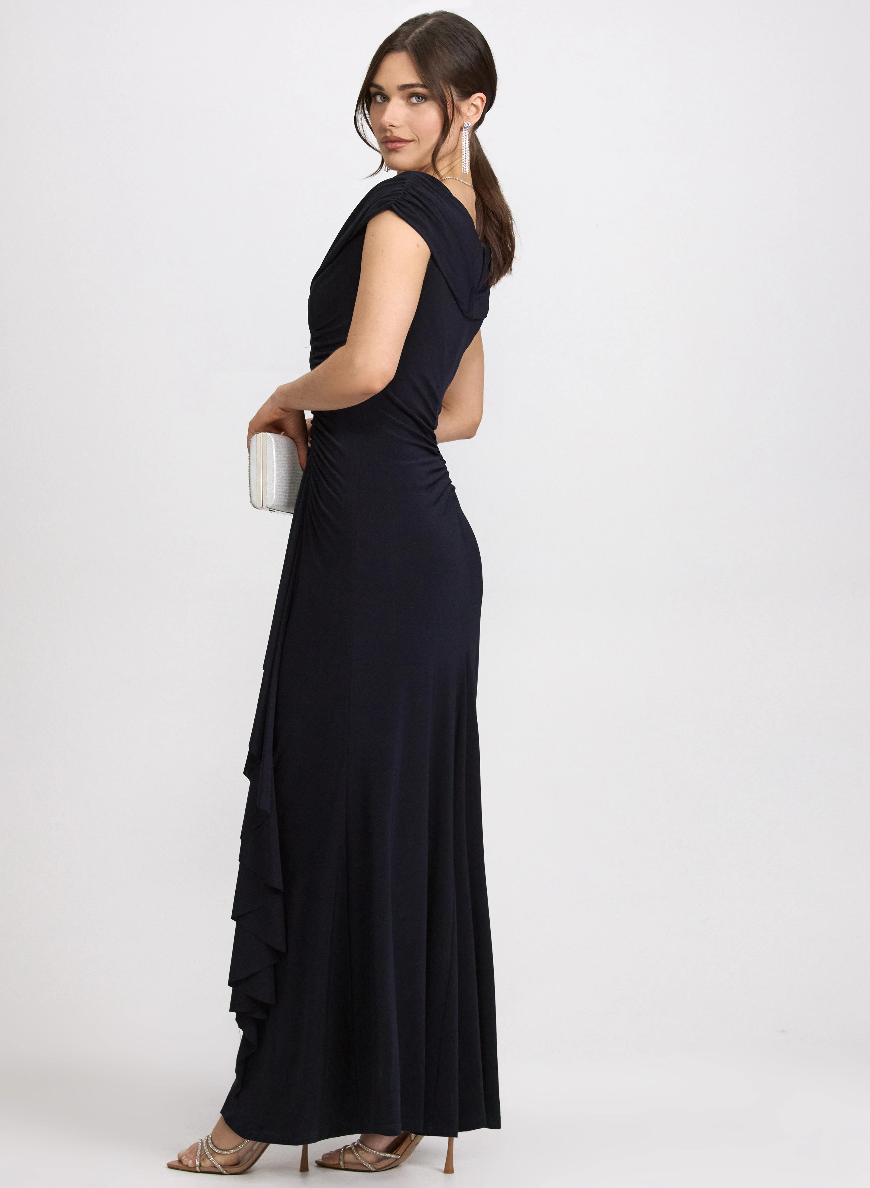 Jersey Waterfall Ruffle Dress - Image 4