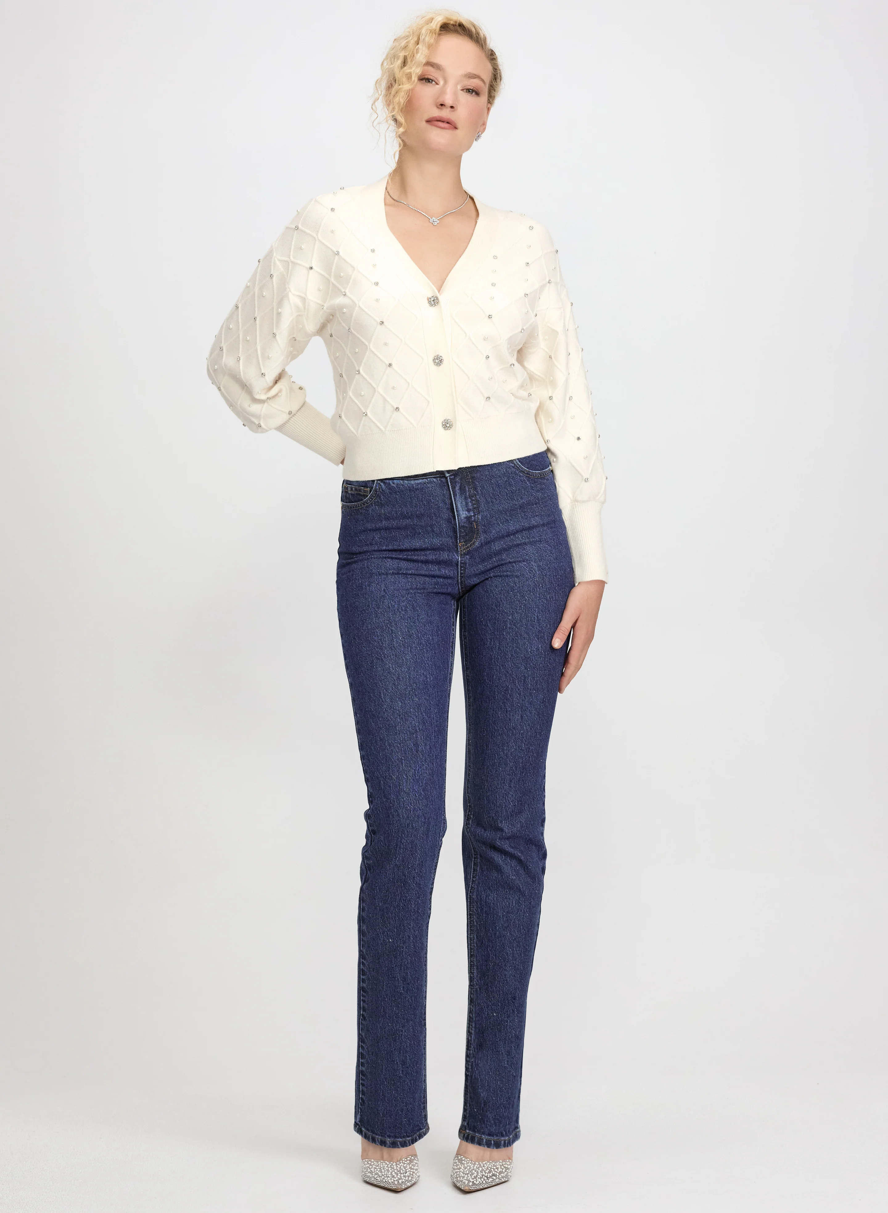 Jeweled Button-Down Cardigan - Image 5