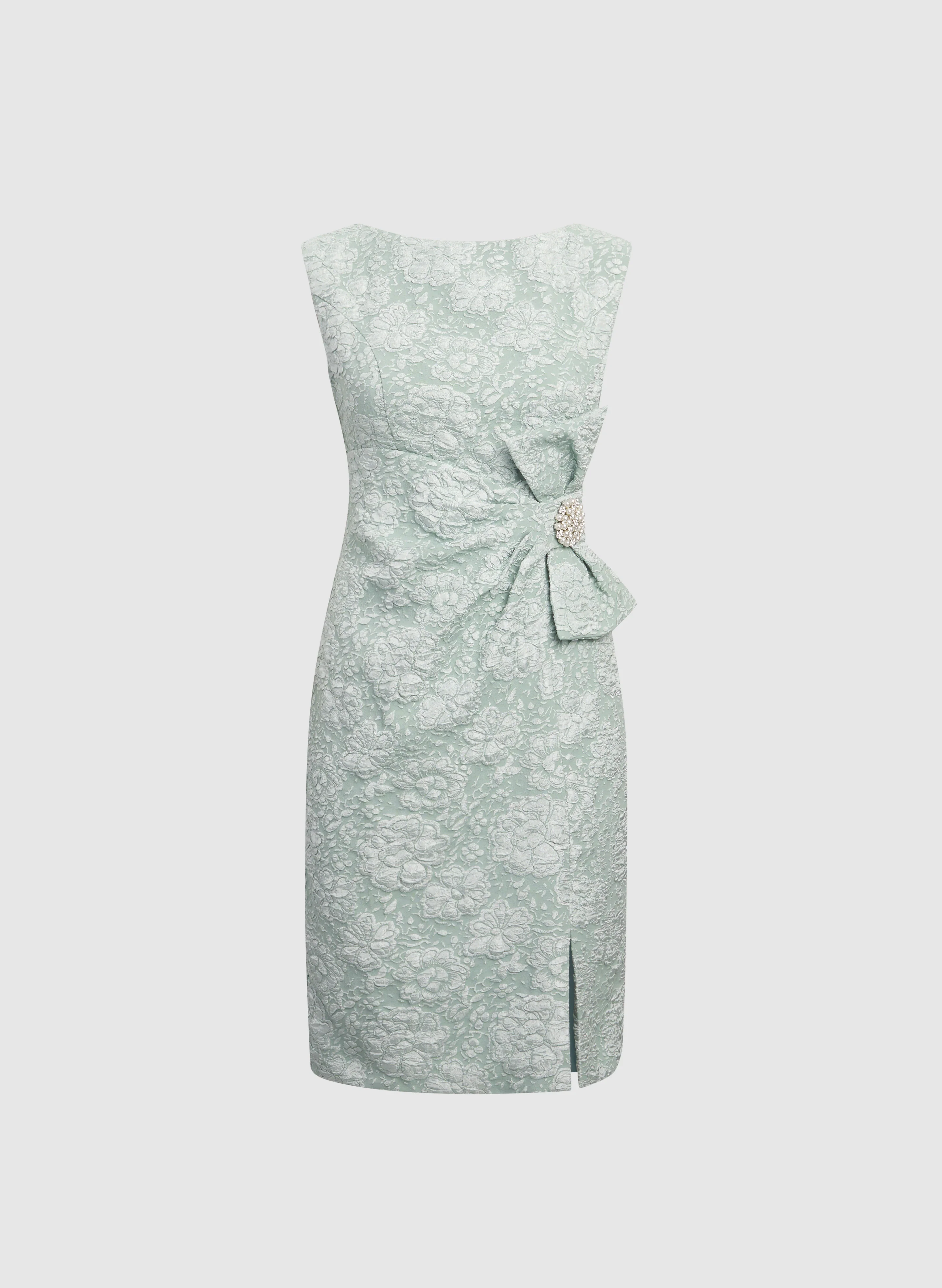 Jeweled Floral Jacquard Dress - Image 6