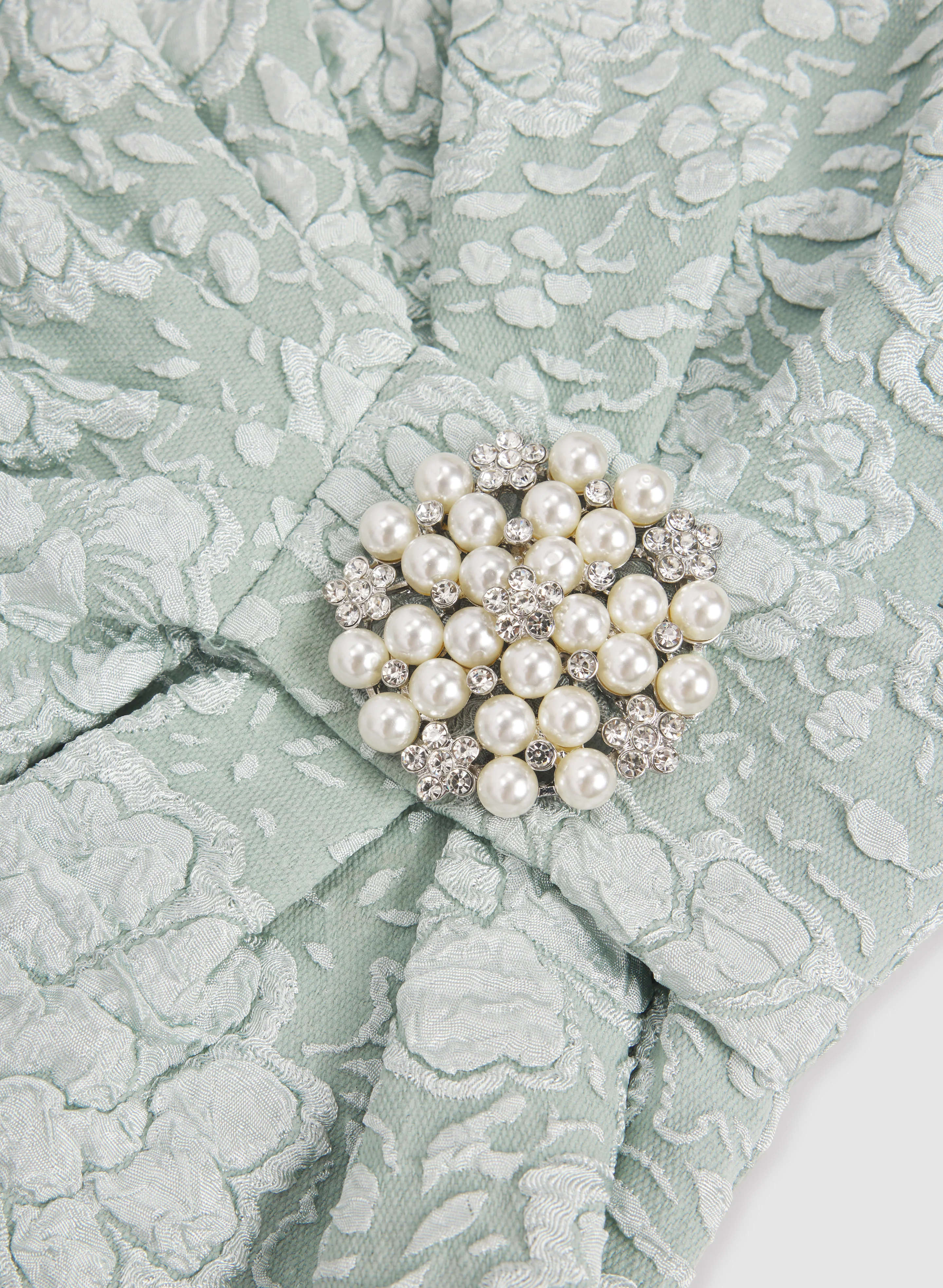Jeweled Floral Jacquard Dress - Image 7