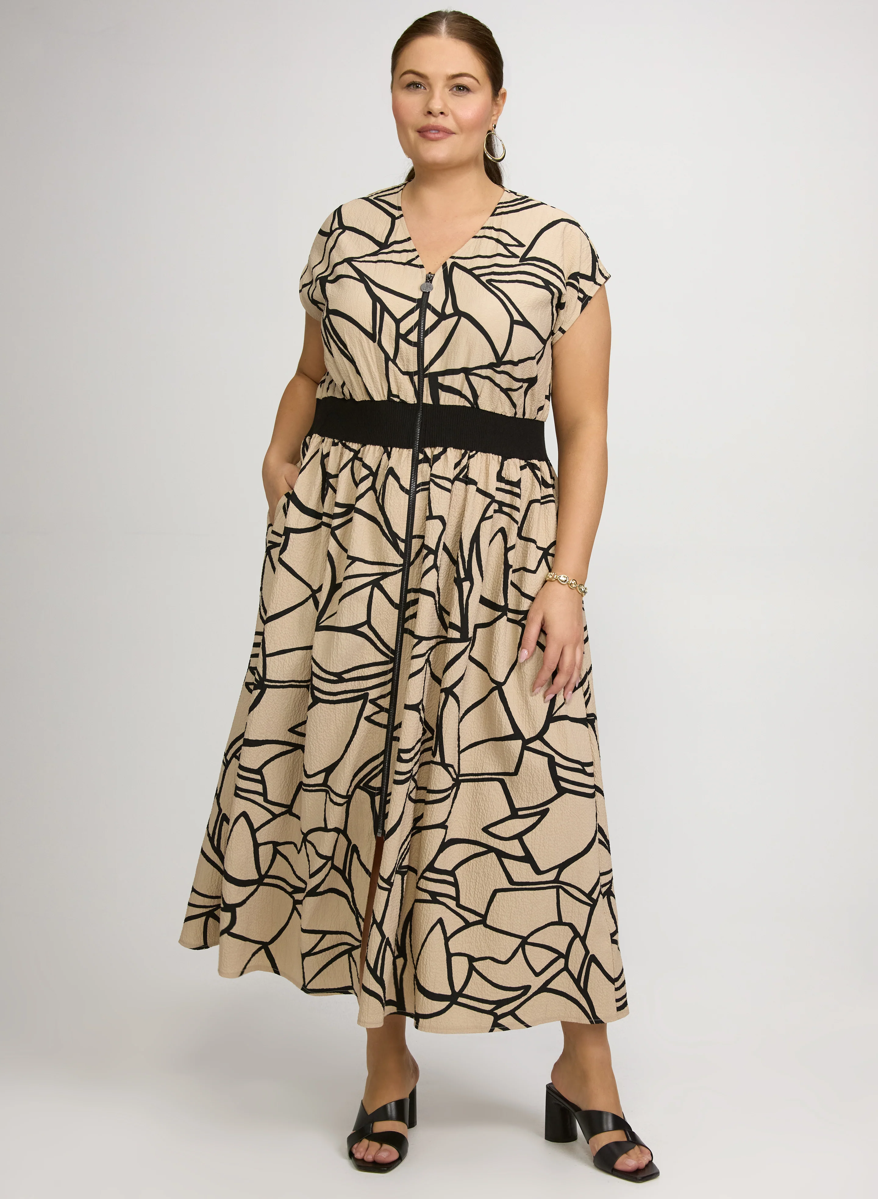 Joseph Ribkoff - Abstract Print Midi Dress