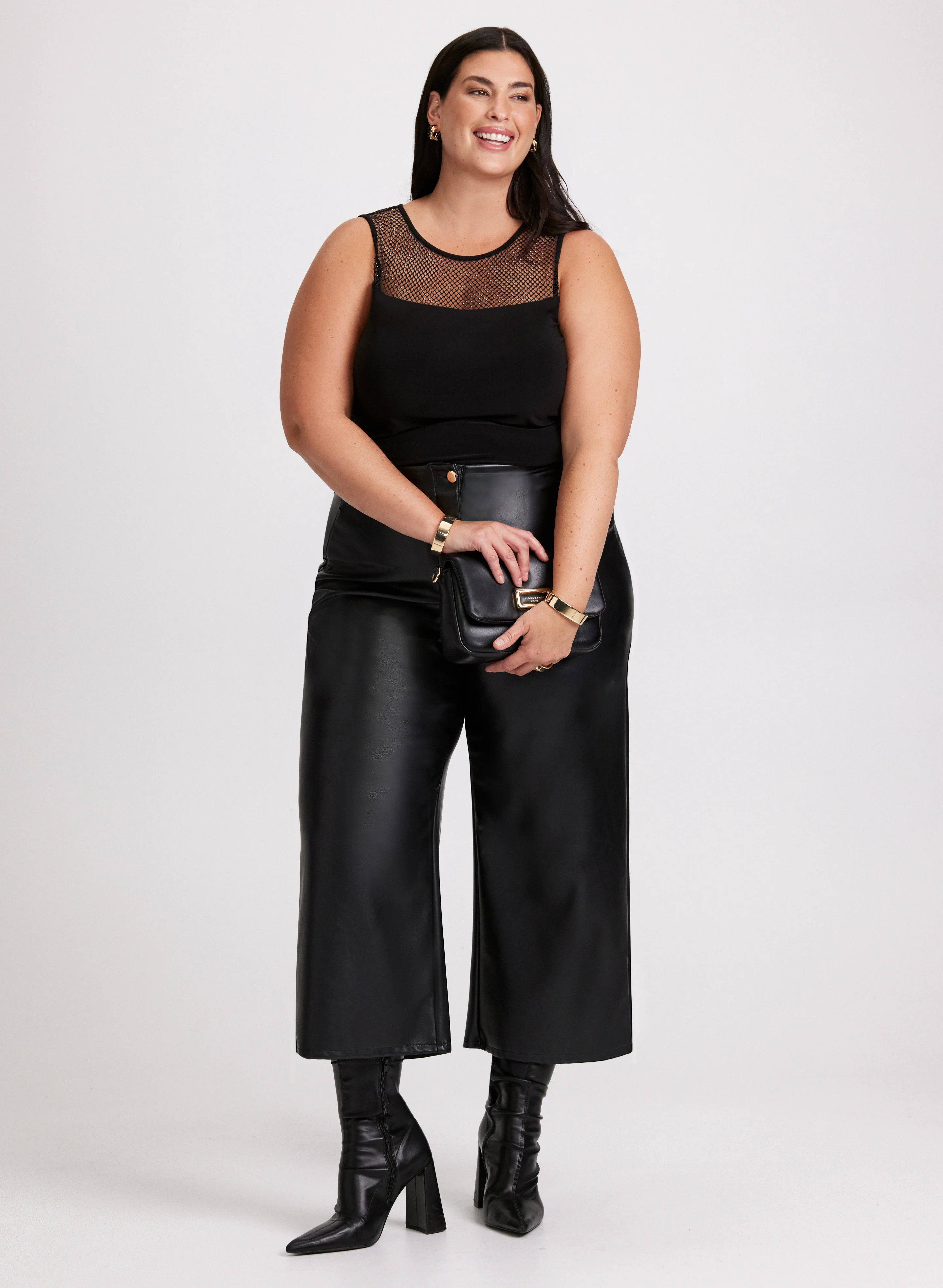 Joseph Ribkoff - Beaded Mesh Yoke Top - Image 3