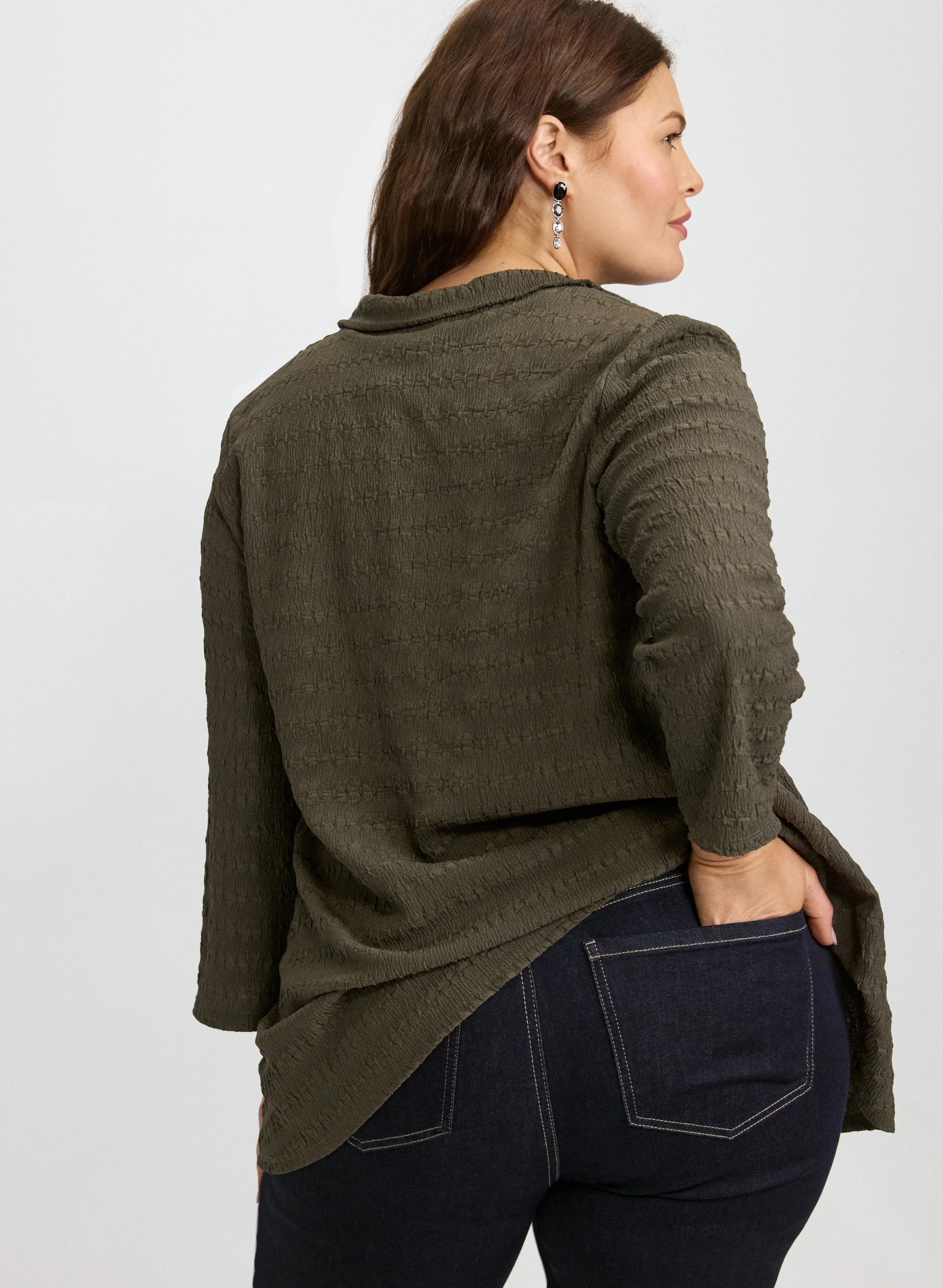 Joseph Ribkoff - Bubble Knit Tunic Top - Image 4