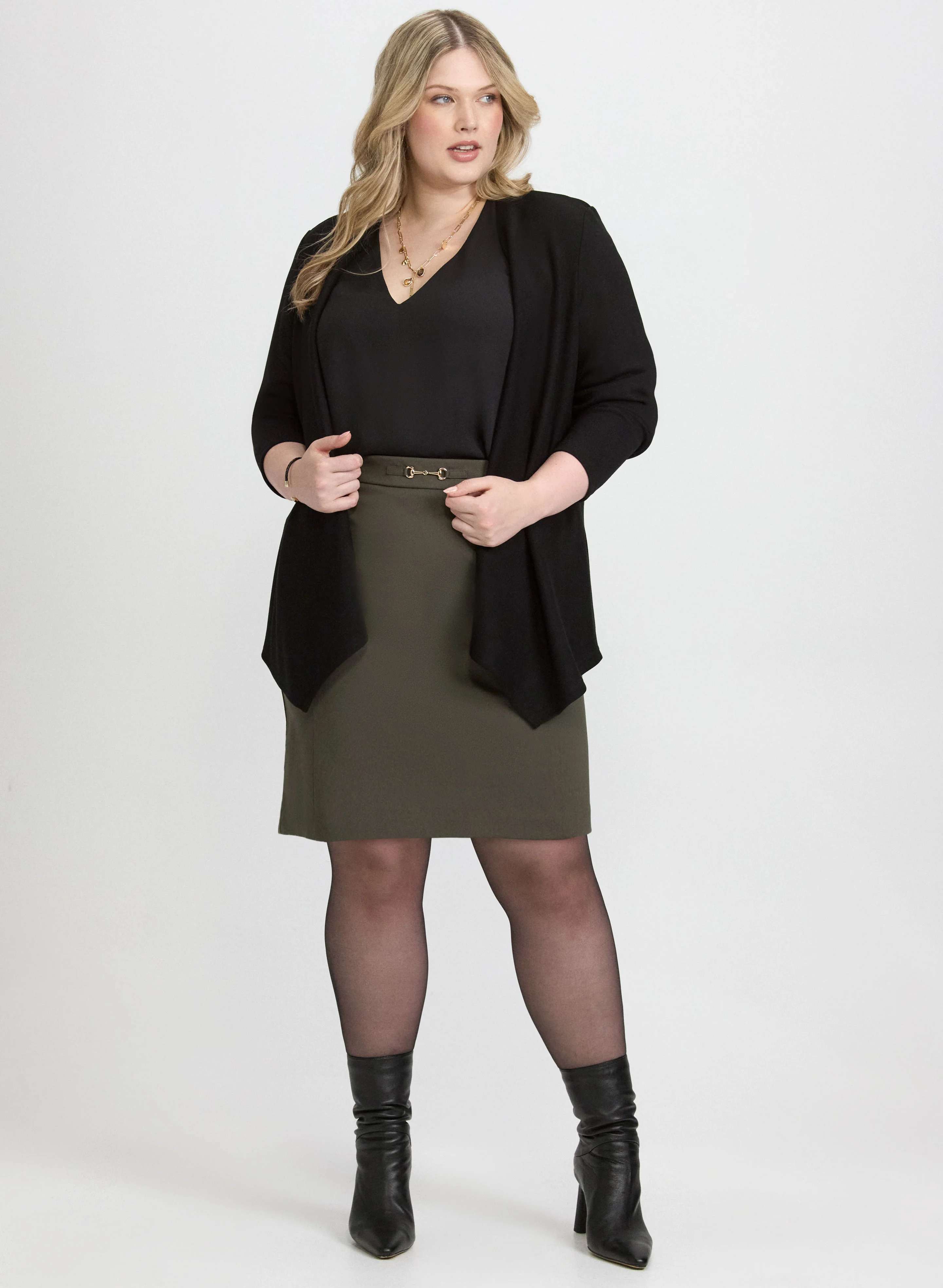 Joseph Ribkoff - Chain-Link Detail Skirt - Image 3