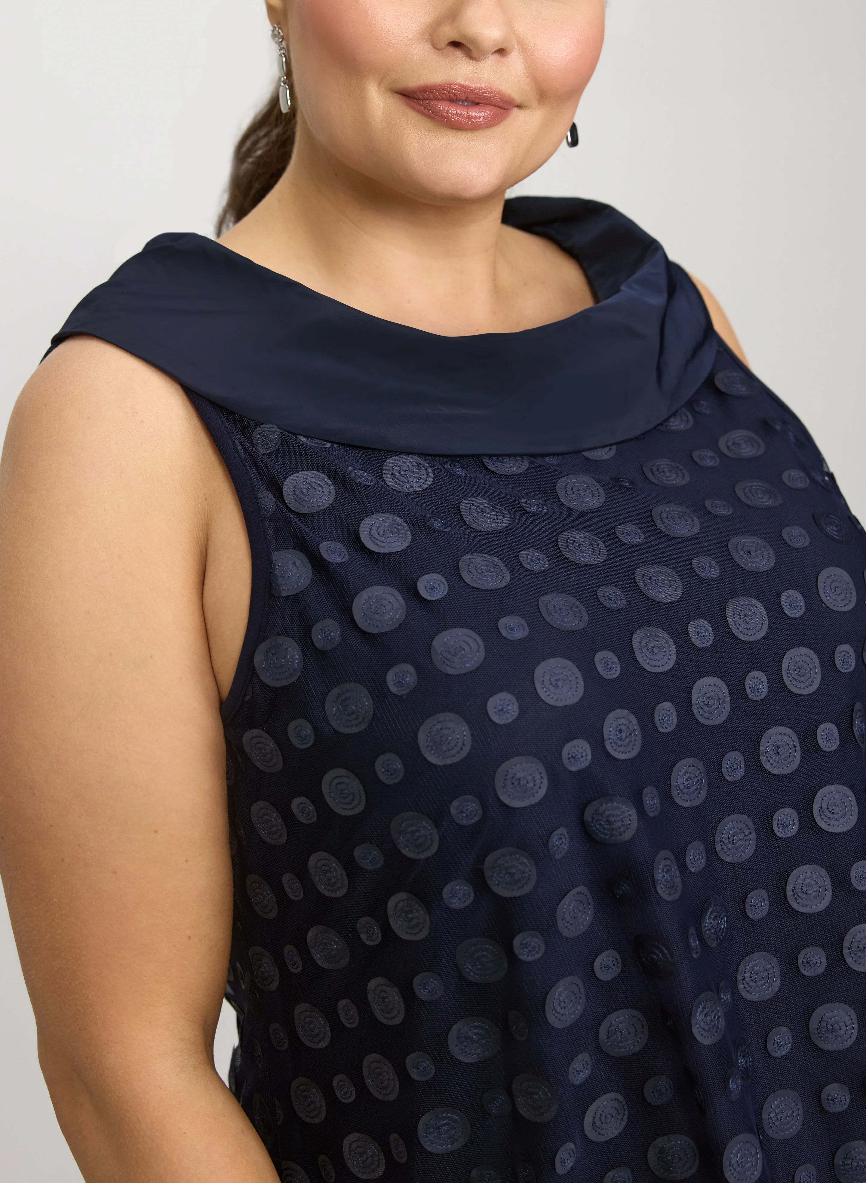 Joseph Ribkoff - Circle Applique Taffeta Dress - Image 2