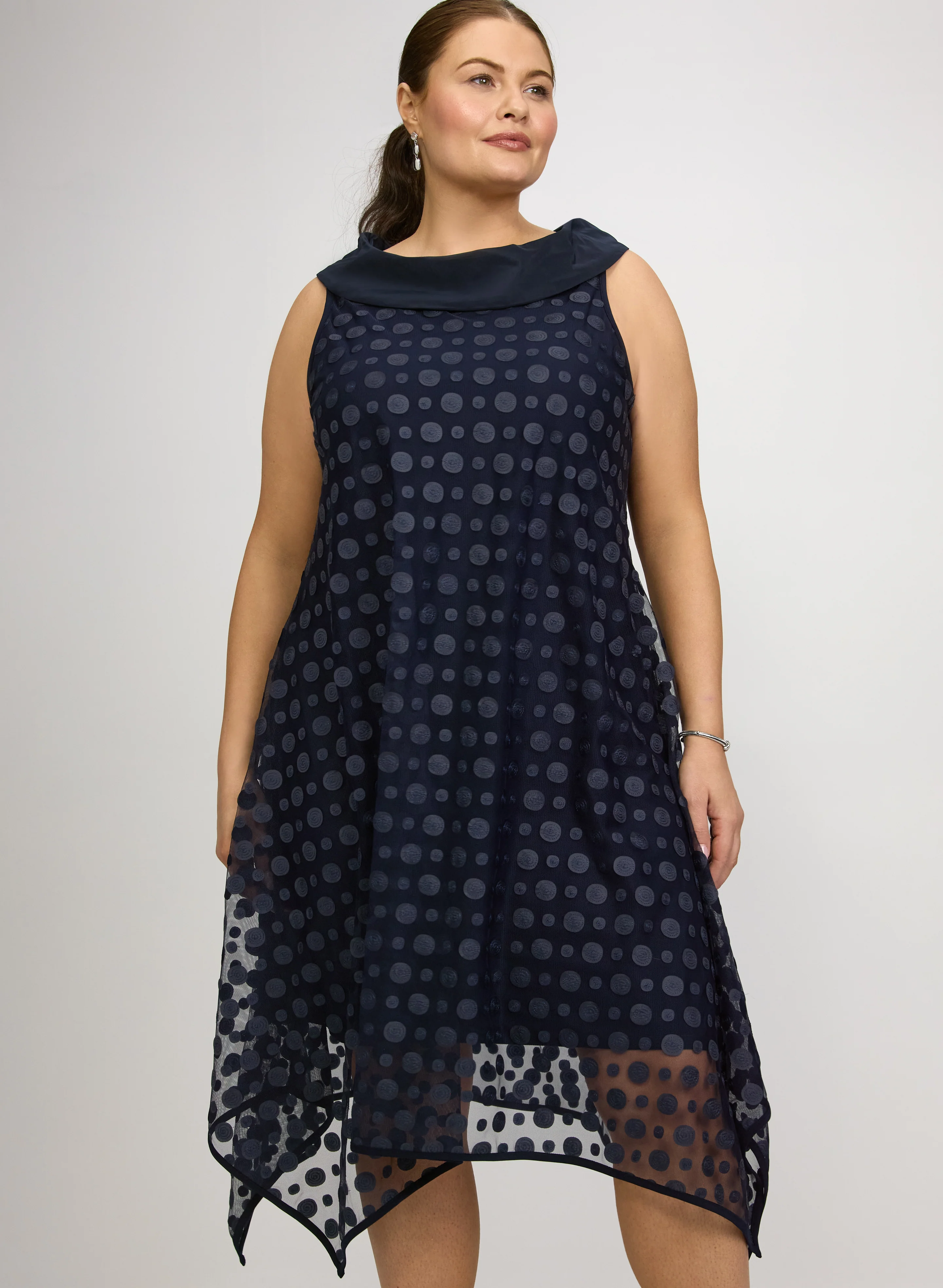 Joseph Ribkoff - Circle Applique Taffeta Dress - Image 3