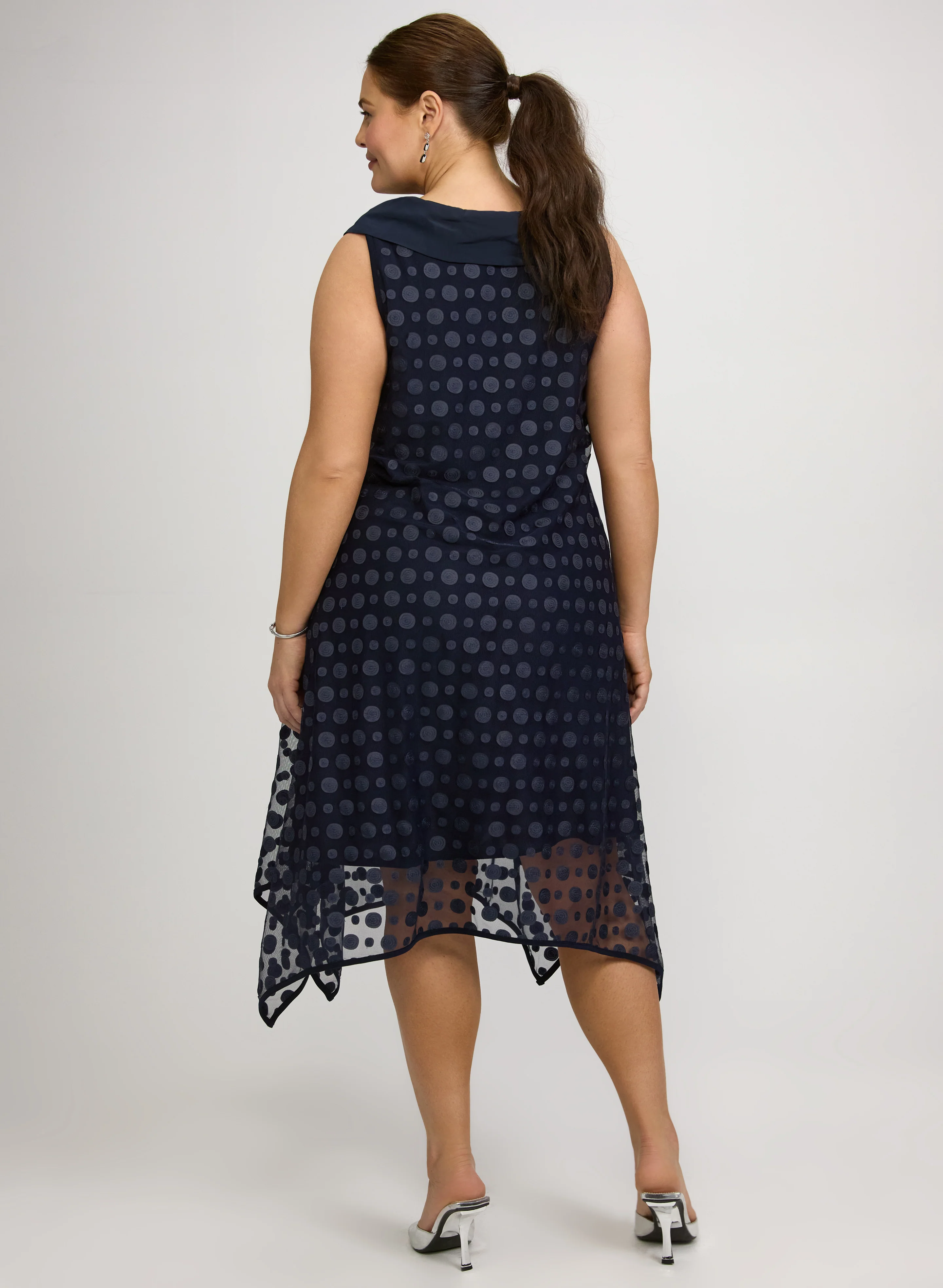 Joseph Ribkoff - Circle Applique Taffeta Dress - Image 4