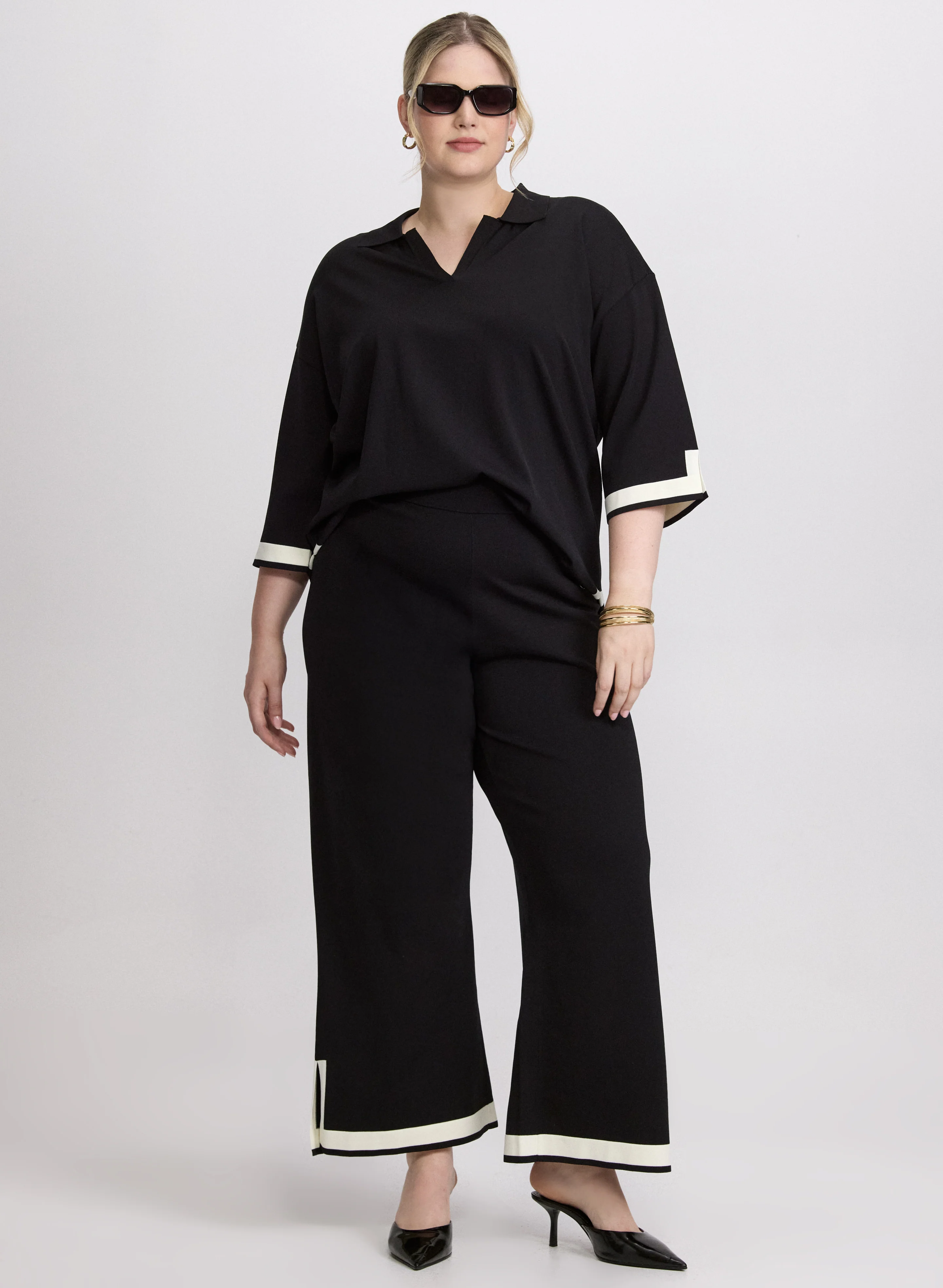 Joseph Ribkoff - Contrast Hem Pants - Image 3