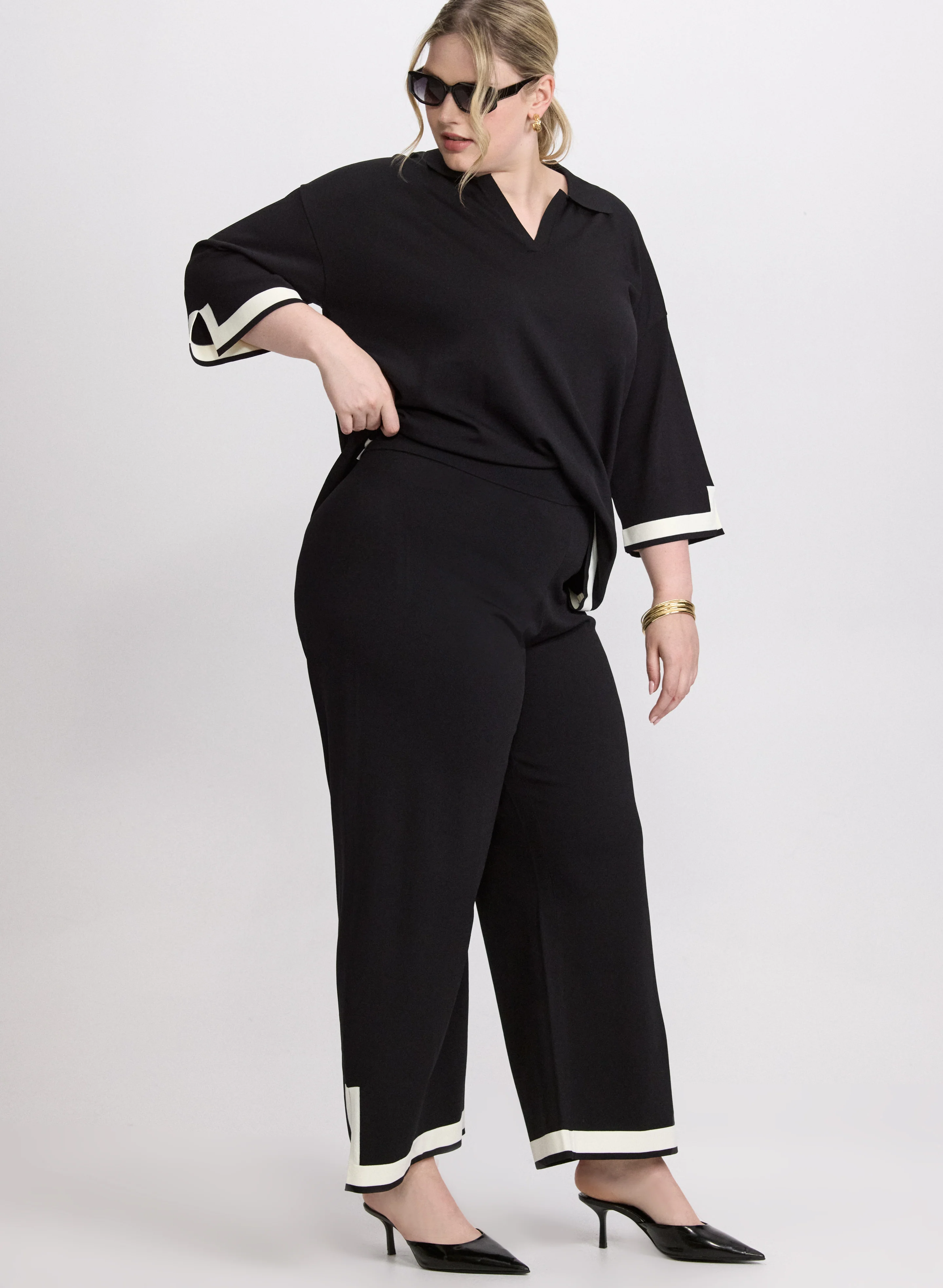 Joseph Ribkoff - Contrast Hem Pants - Image 4
